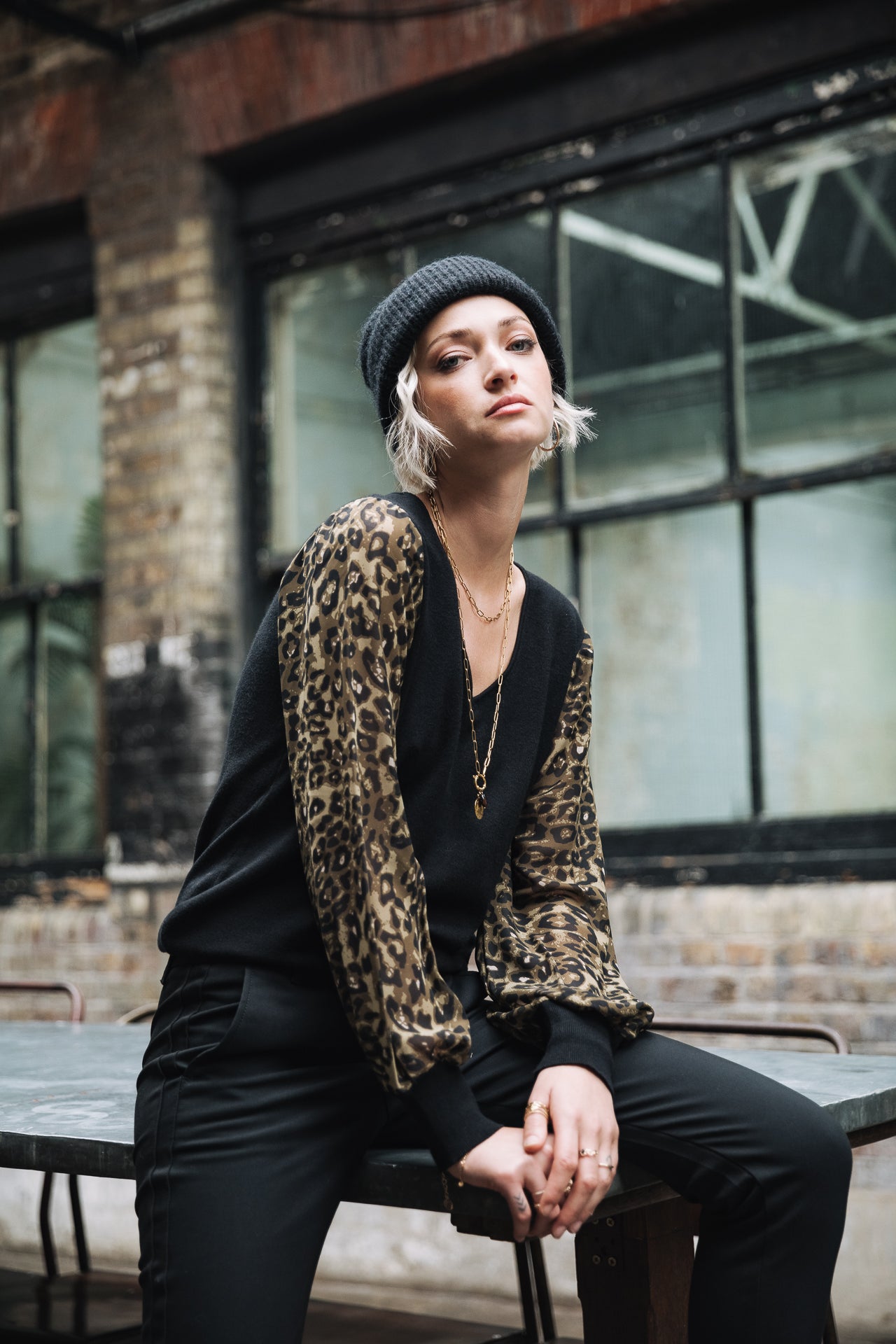 

Pull ajusté Femme Laonie Leopardo black | Freeman T. Porter