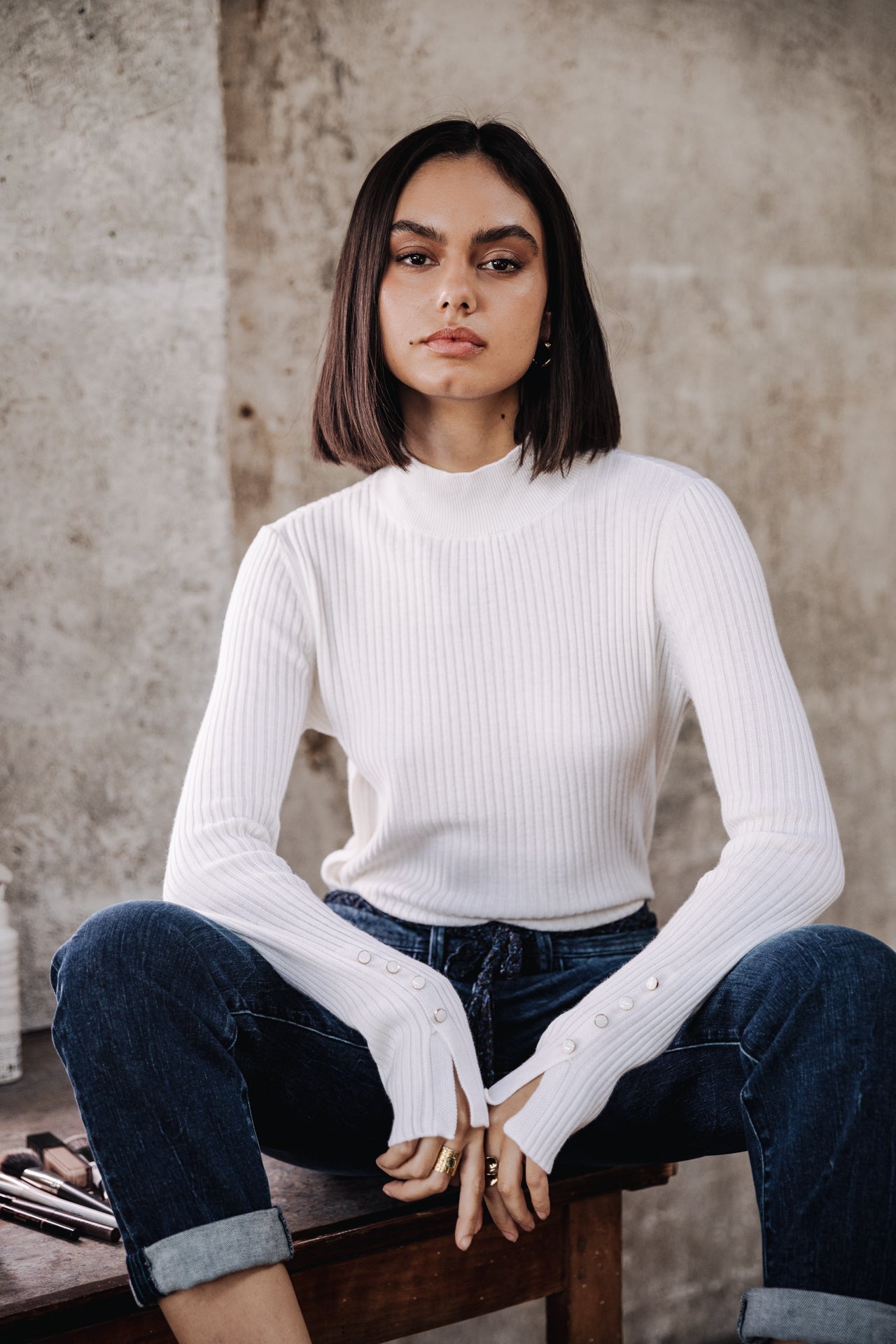 

Pull col montant Femme Pryma white | Freeman T. Porter