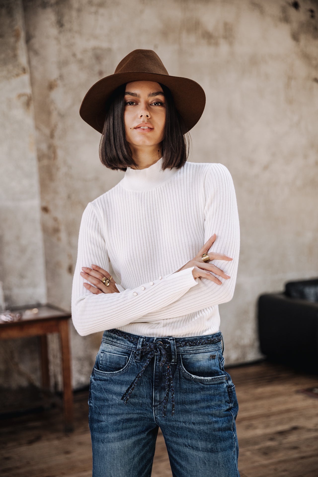 

Pull col montant Femme Pryma white | Freeman T. Porter