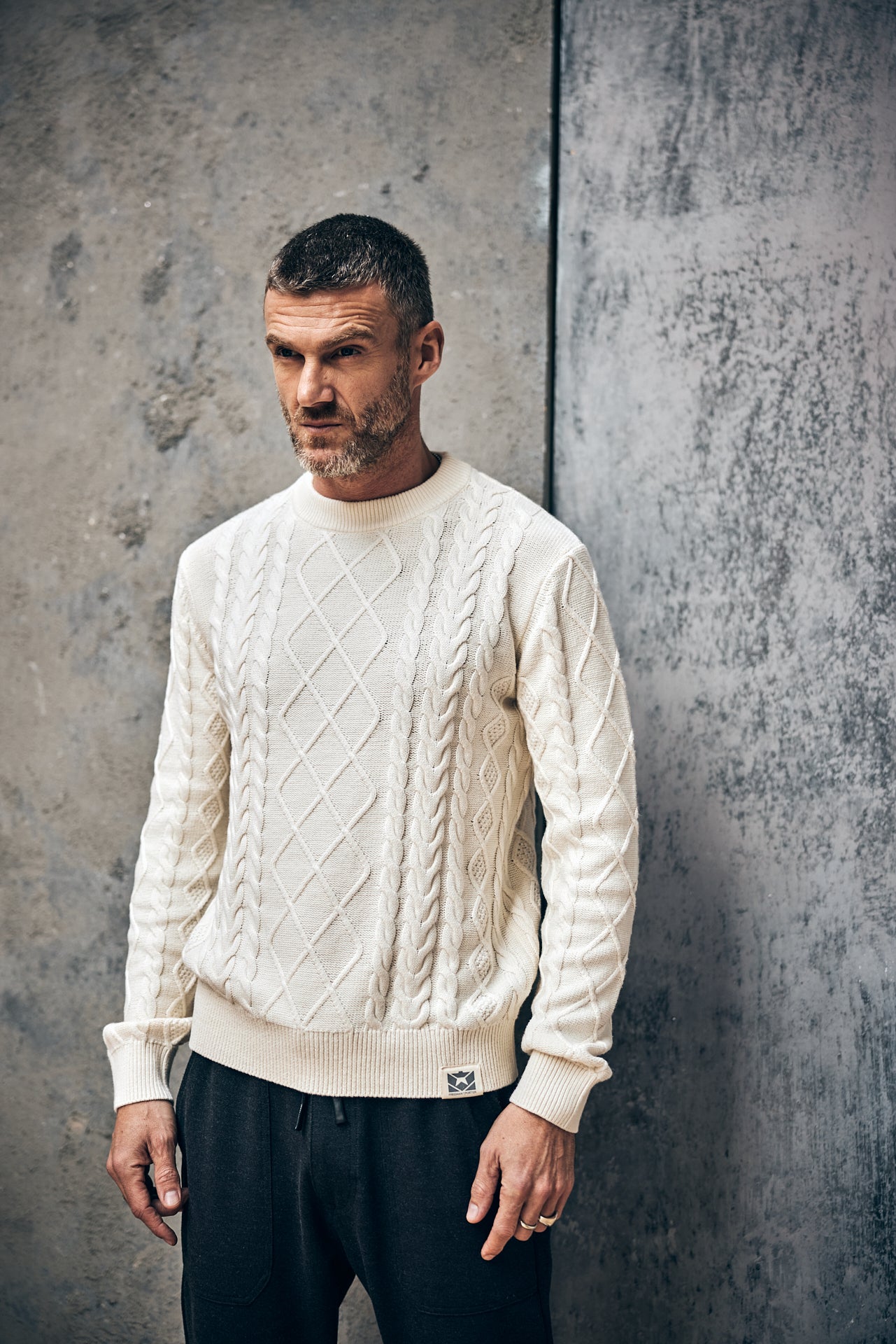 

Pull col rond Men Karl Falun egret | Freeman T. Porter
