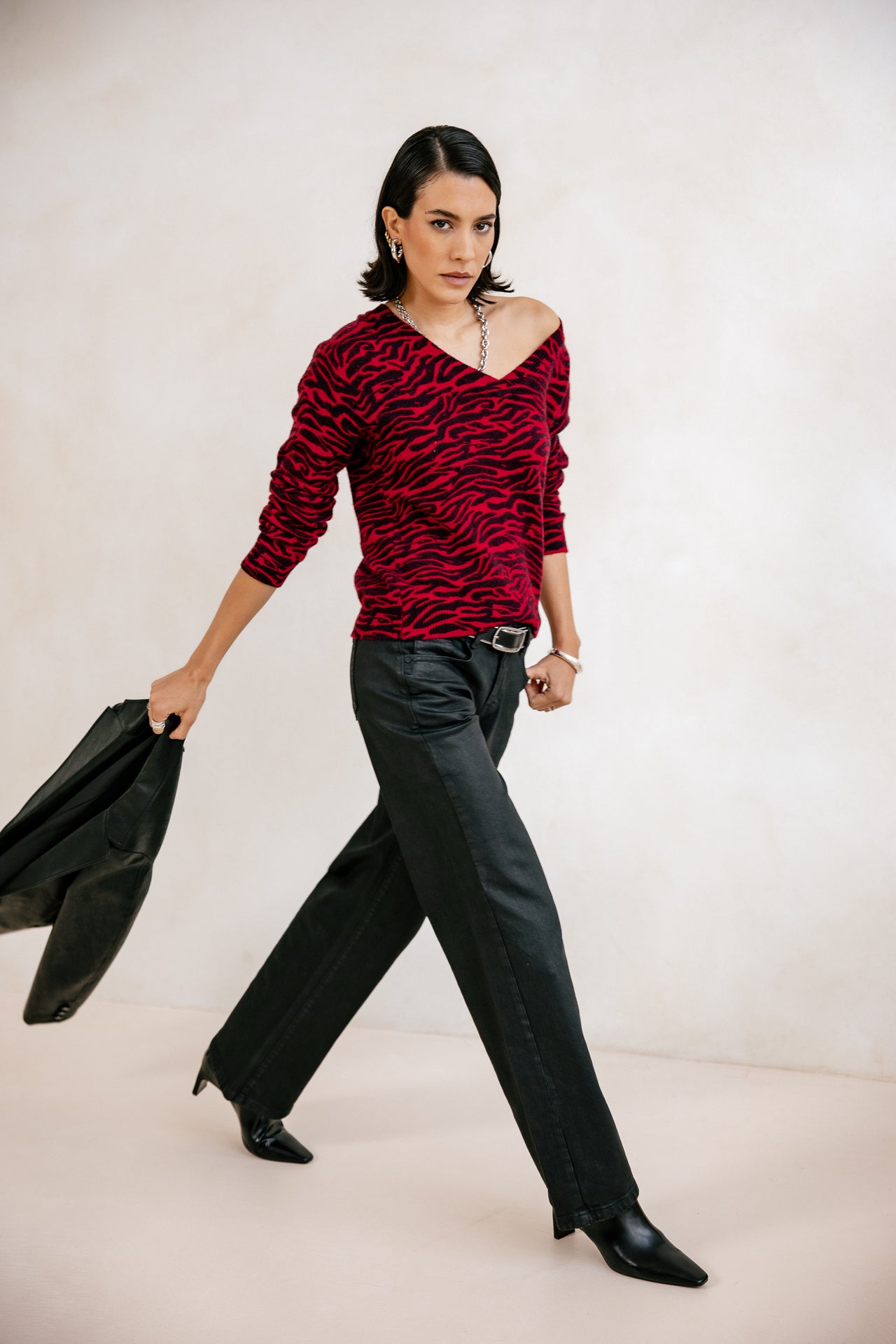 
              

Jersey estampado de cebra Mujer Parina Zebra crimson | Freeman T. Porter
            