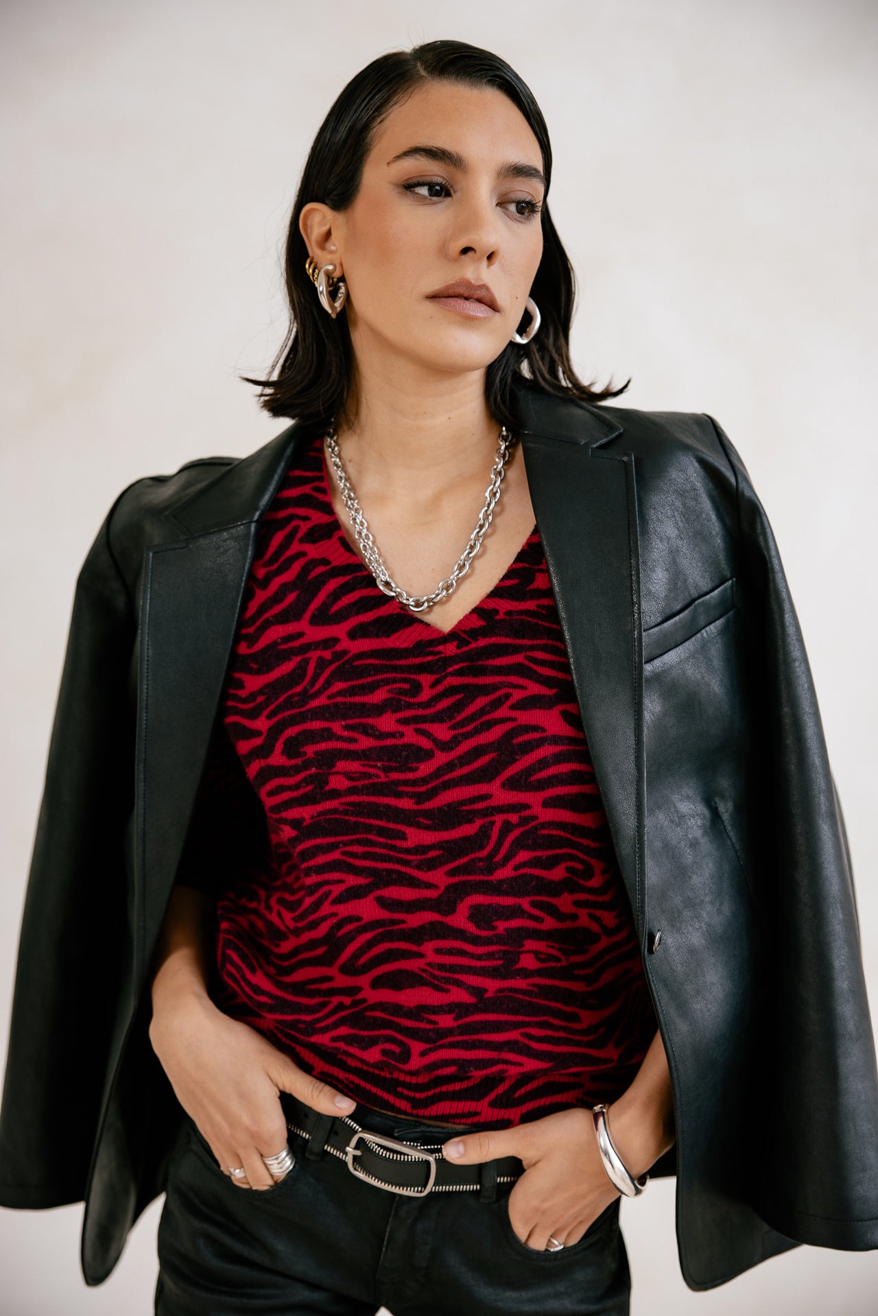 

Zebra bedruckter Pullover Damen Parina Zebra crimson | Freeman T. Porter