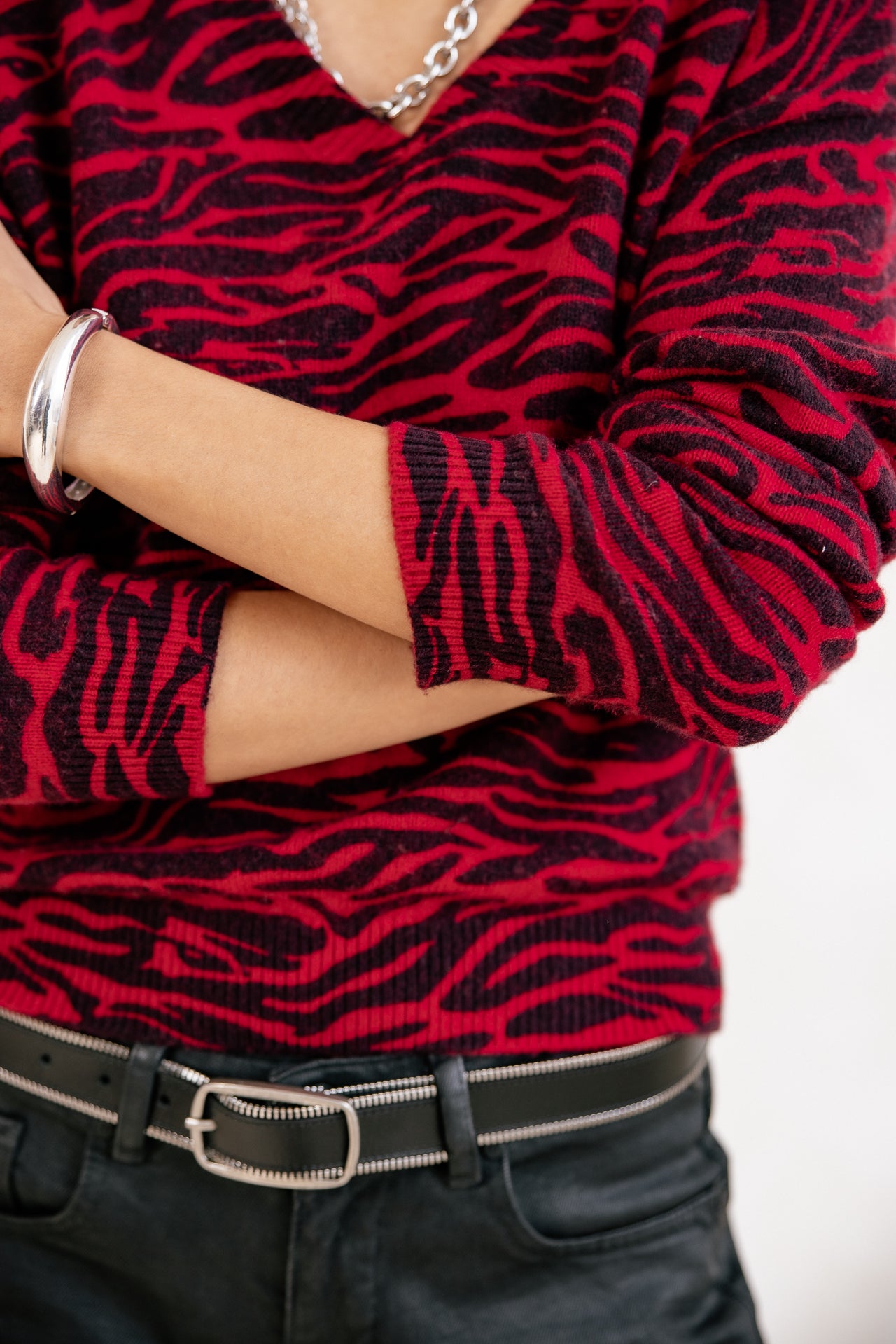 

Zebra bedruckter Pullover Damen Parina Zebra crimson | Freeman T. Porter