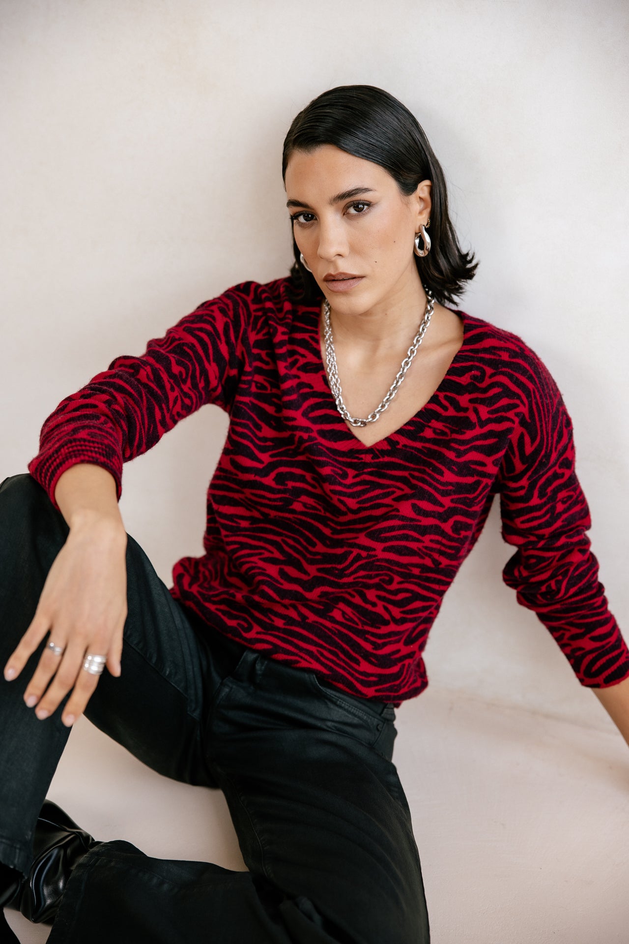 

Zebra bedruckter Pullover Damen Parina Zebra crimson | Freeman T. Porter