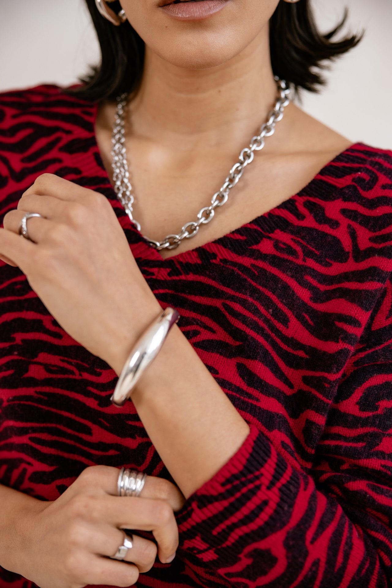 

Zebra bedruckter Pullover Damen Parina Zebra crimson | Freeman T. Porter