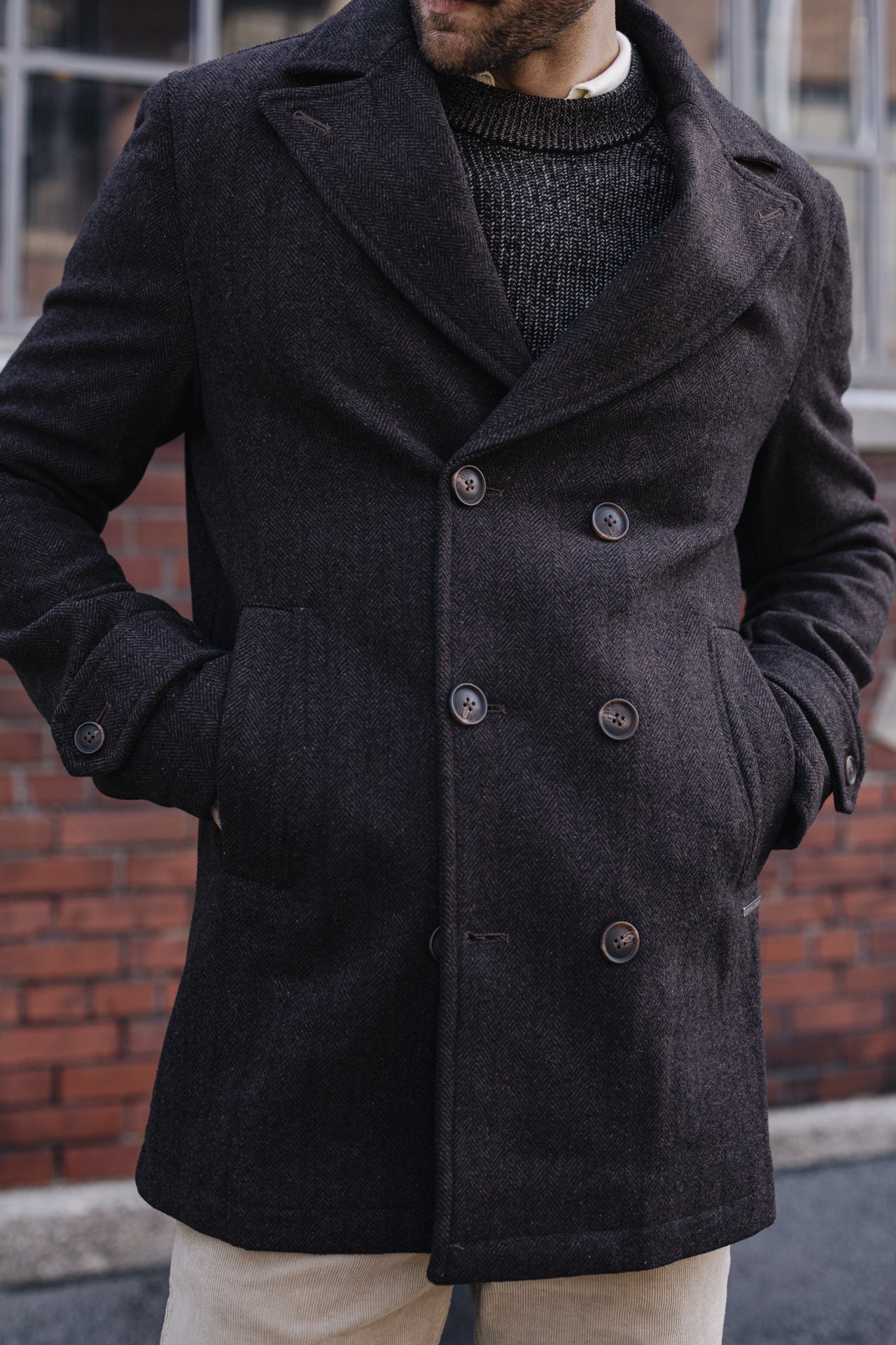 

Manteau caban Men Wyatt Chevrony black coffee | Freeman T. Porter