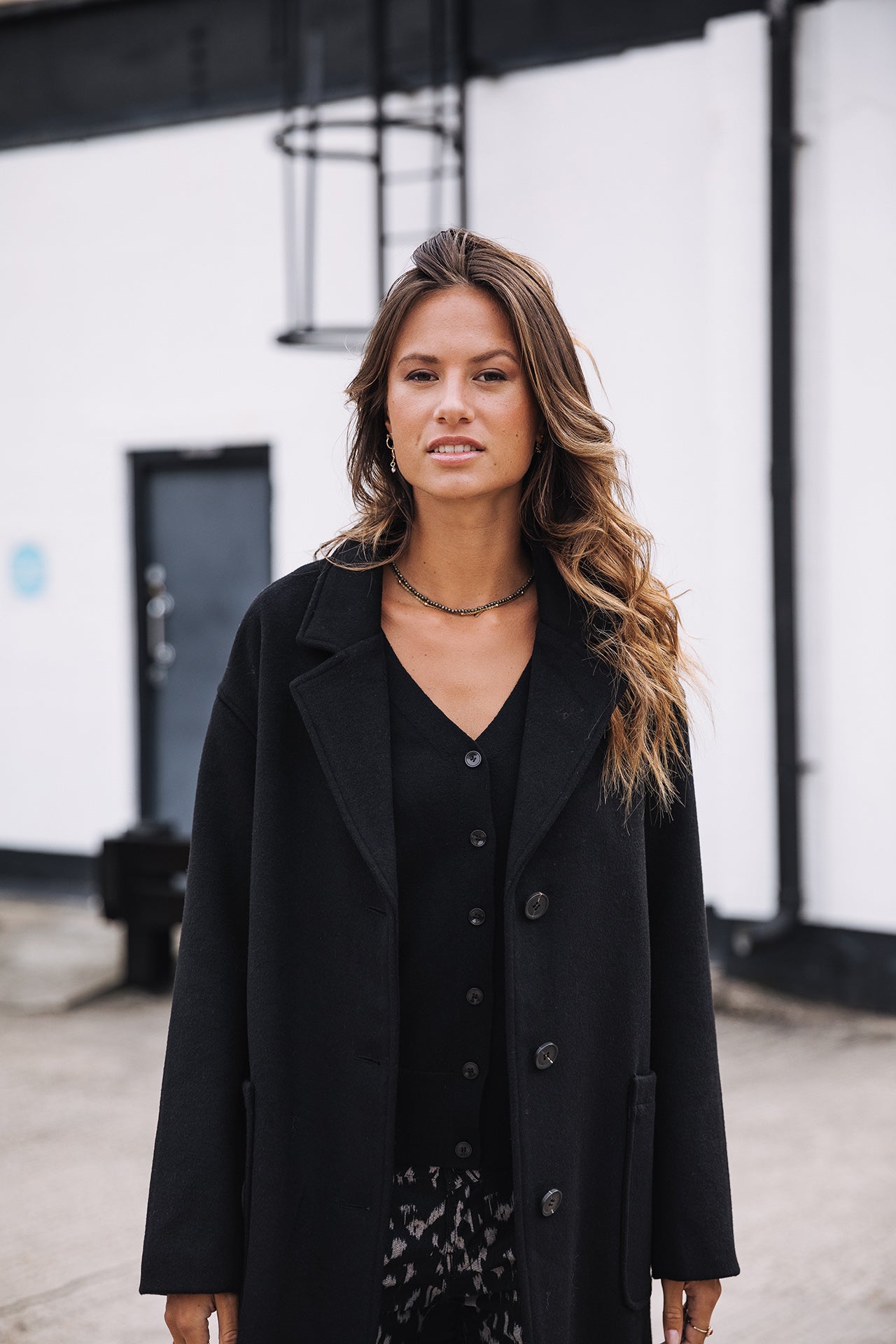 

Manteau en drap de laine Woman Mabella Plain Color black | Freeman T. Porter