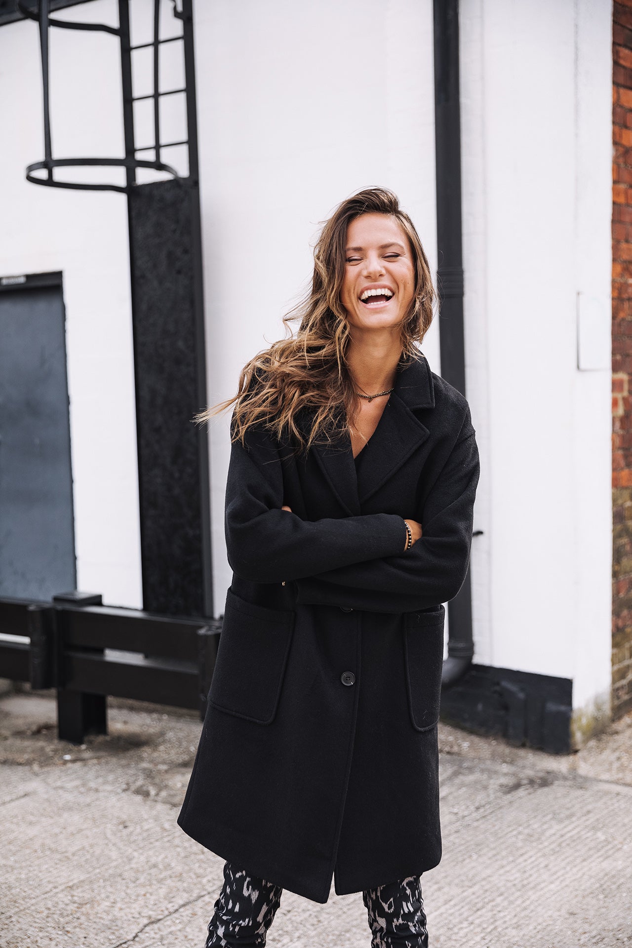 

Manteau en drap de laine Woman Mabella Plain Color black | Freeman T. Porter