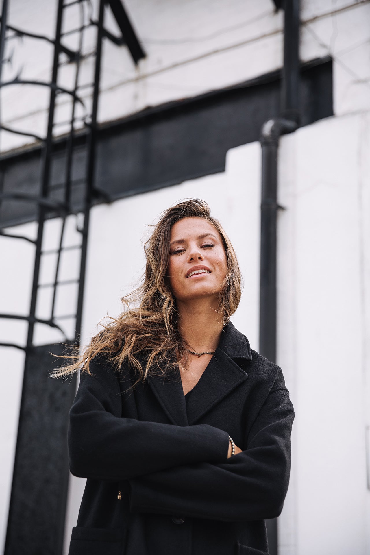 

Manteau en drap de laine Woman Mabella Plain Color black | Freeman T. Porter