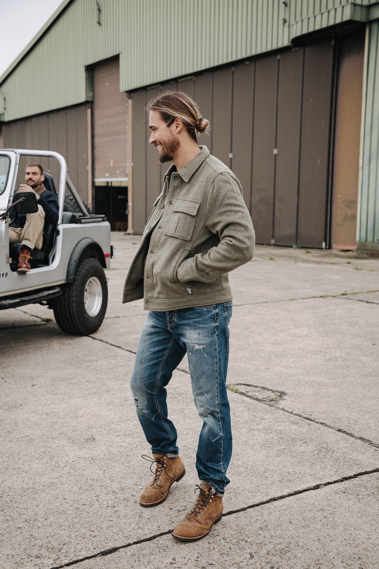 

Veste en drap de laine Men Izak Cosy ivy green | Freeman T. Porter