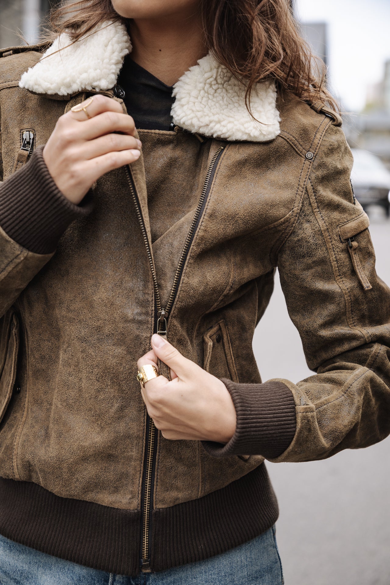 

Veste en cuir Femme Siana Used Leather capers | Freeman T. Porter