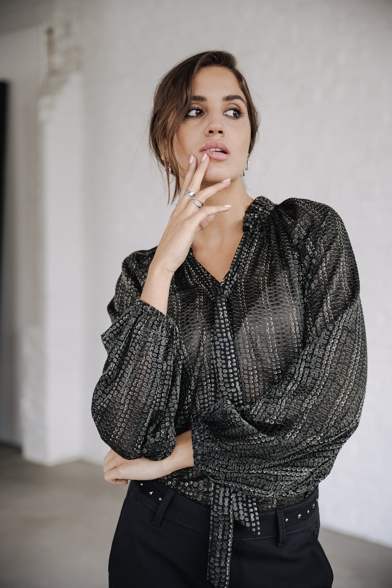 

Blouse oversize Femme Coraline Écaille black | Freeman T. Porter