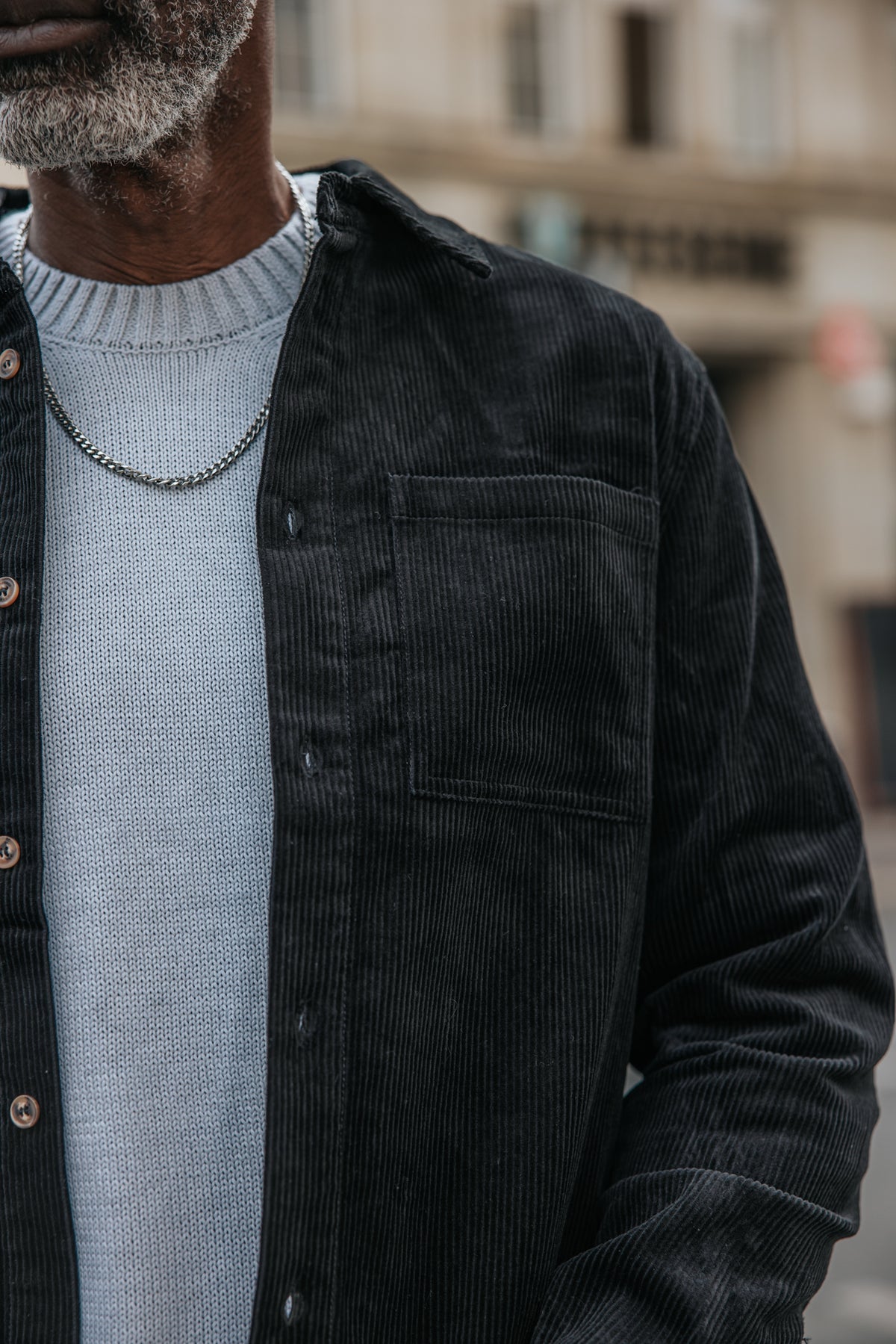 

Samthemd Herren Paolo Corduroy black | Freeman T. Porter
