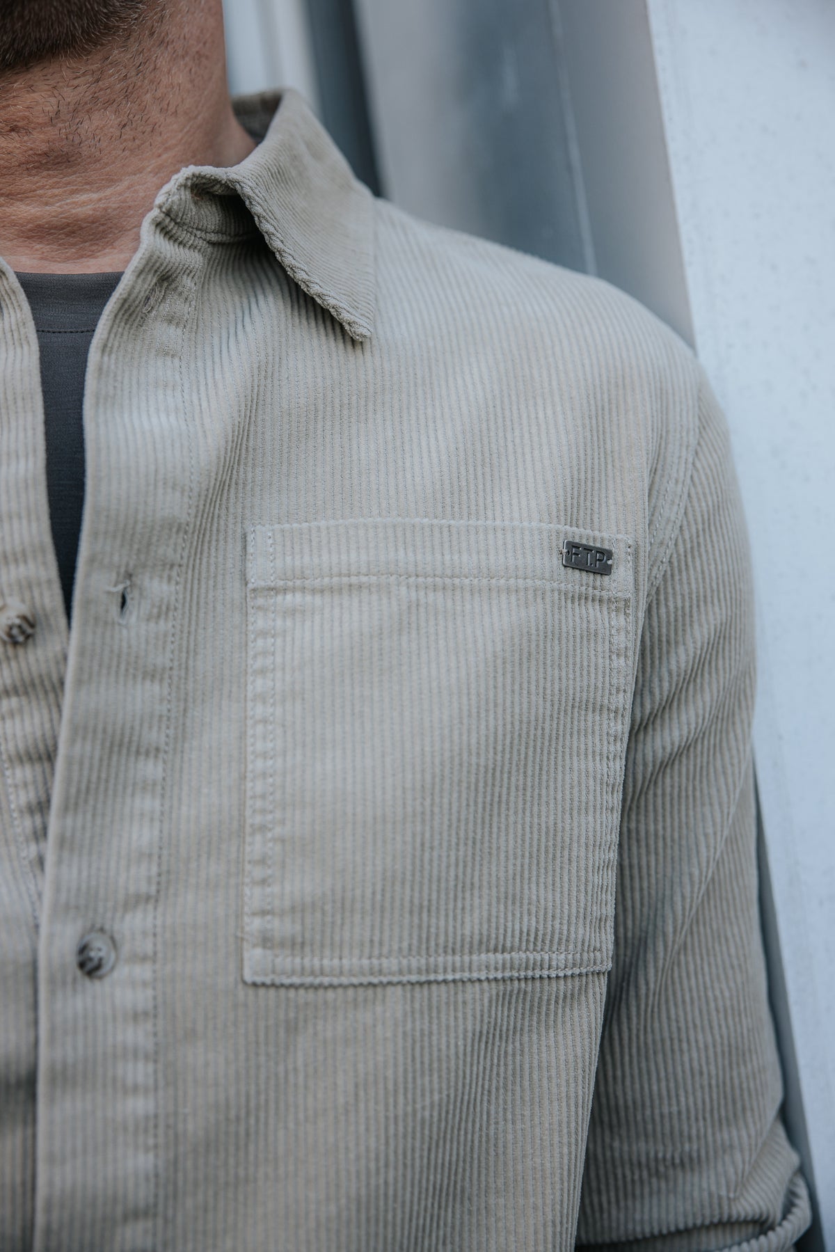 

Camisa de bombazina Homem Paolo Corduroy abbey stone | Freeman T. Porter
