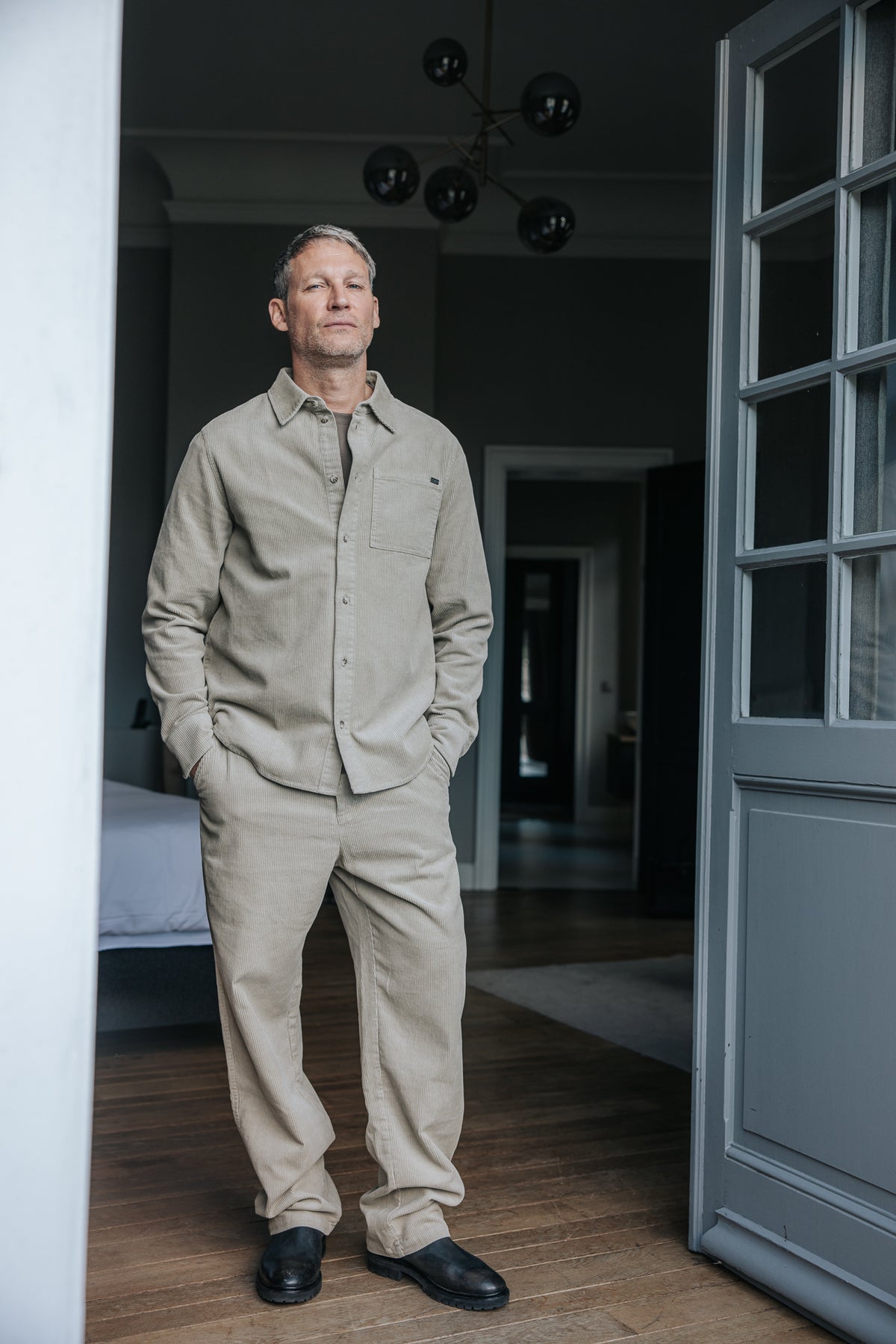

Camisa de bombazina Homem Paolo Corduroy abbey stone | Freeman T. Porter