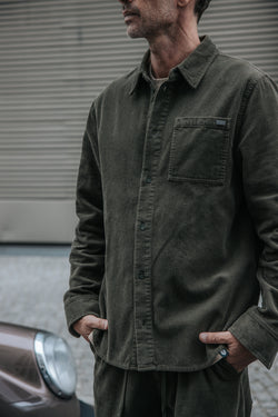 

Camisa de terciopelo Hombre Paolo Corduroy olive night | Freeman T. Porter