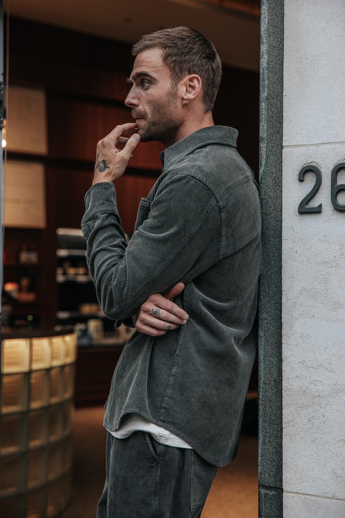 

Chemise en velours Homme Paolo Corduroy washed grey | Freeman T. Porter