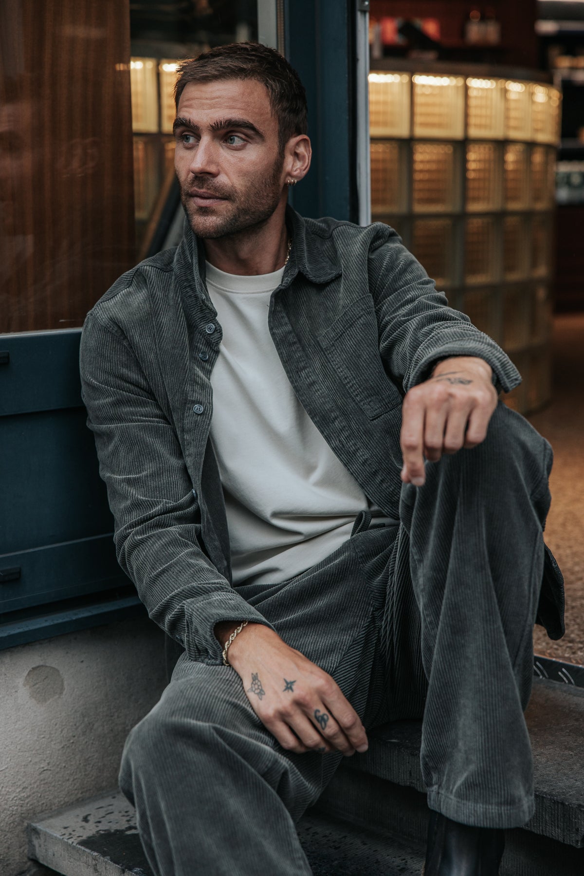 

Chemise en velours Homme Paolo Corduroy washed grey | Freeman T. Porter