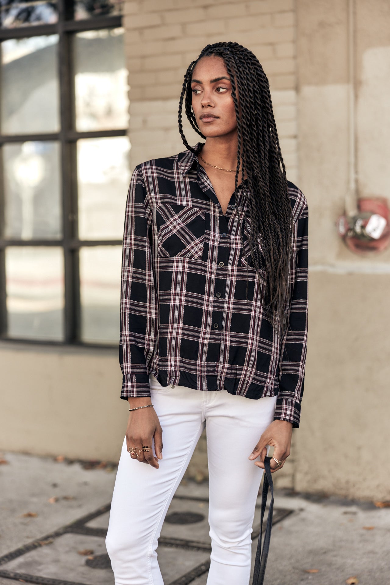 

Top manches longues Mujer Tickya Plaid black | Freeman T. Porter