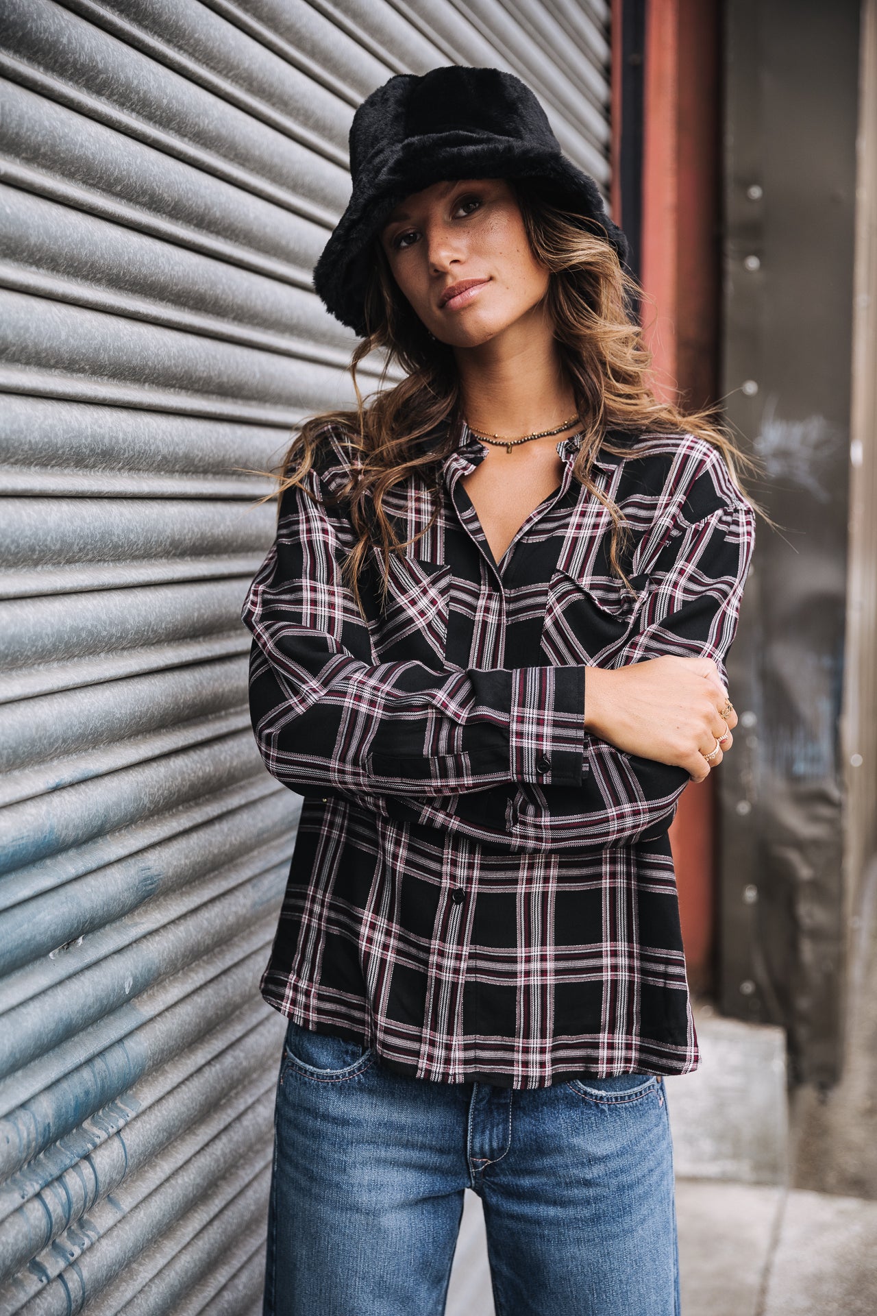 

Top manches longues Mujer Tickya Plaid black | Freeman T. Porter
