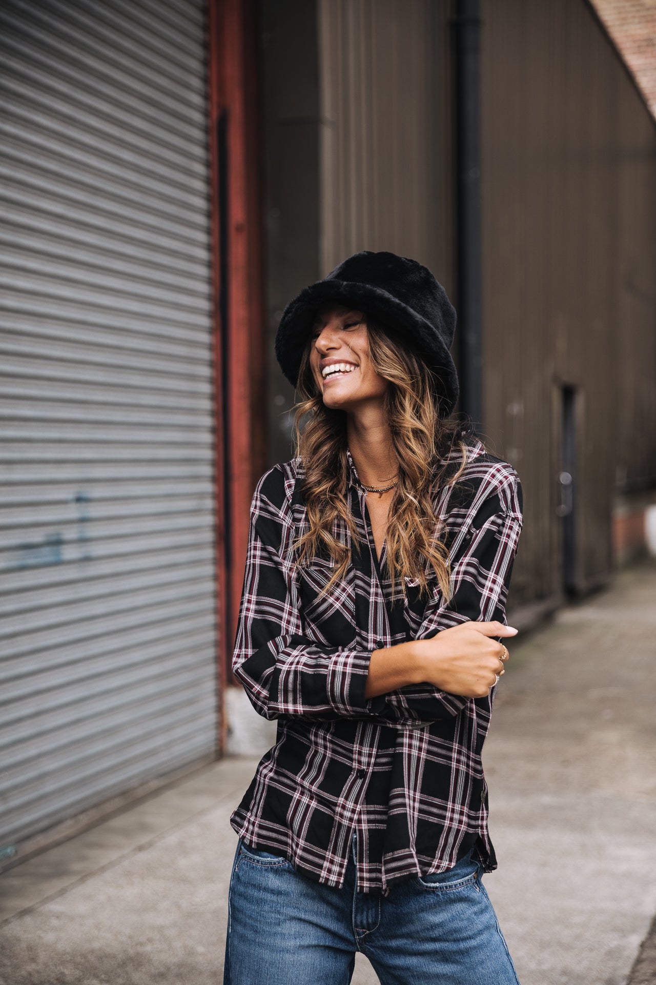 

Top manches longues Mujer Tickya Plaid black | Freeman T. Porter
