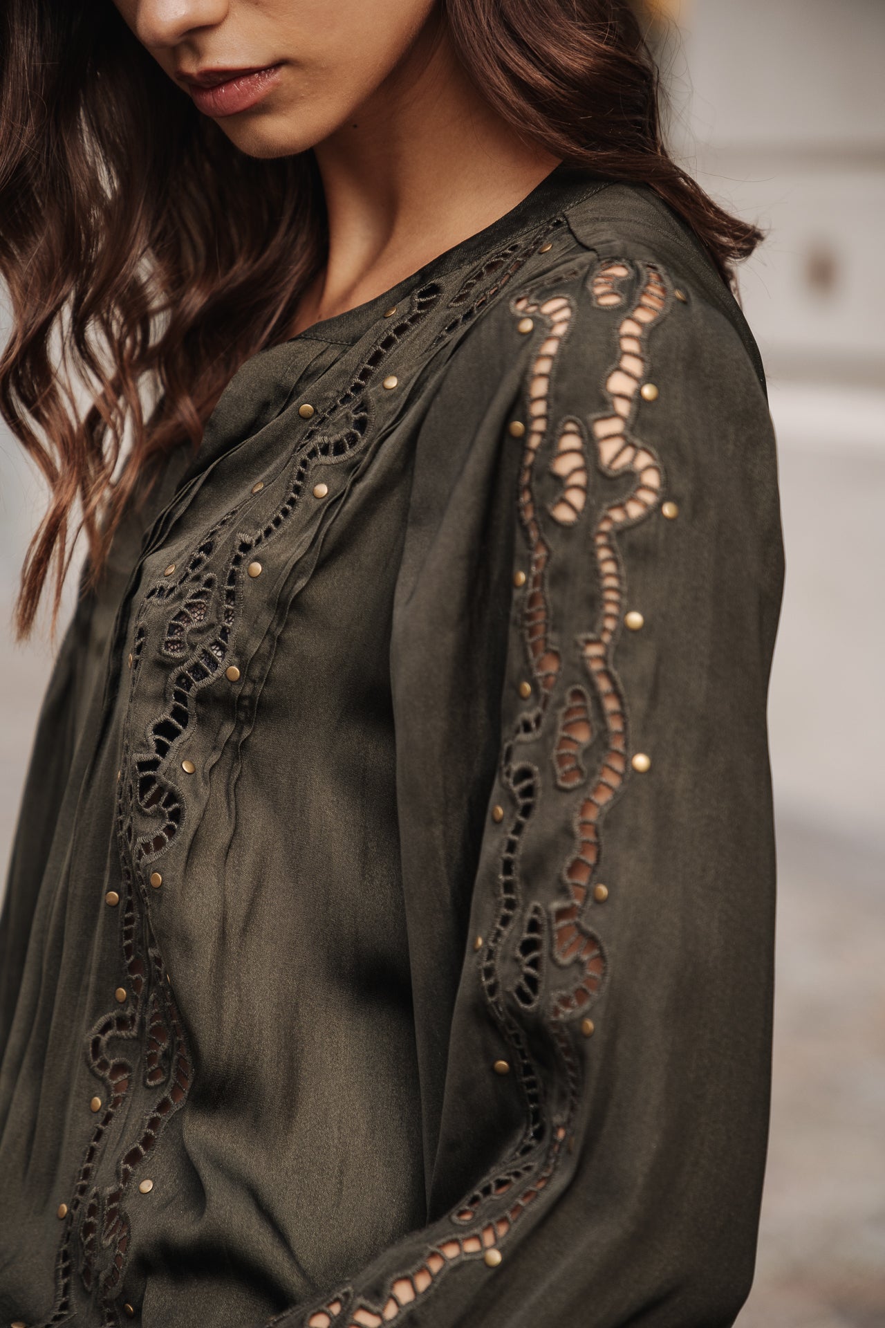 
              

Top manches longues Mujer Belia Studs forest night | Freeman T. Porter
            