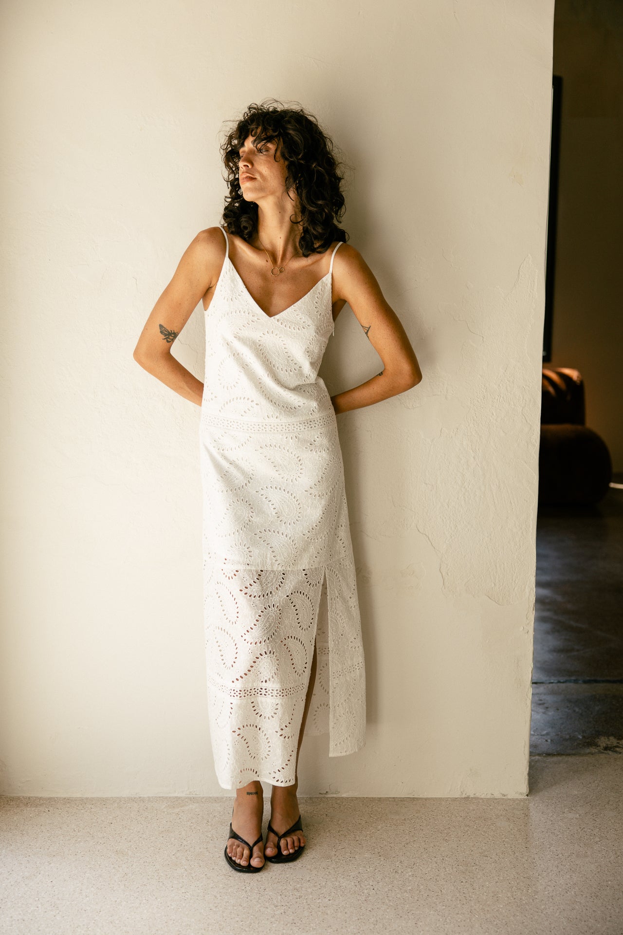 

Robe avec fente côté Femme Revania Lace white | Freeman T. Porter