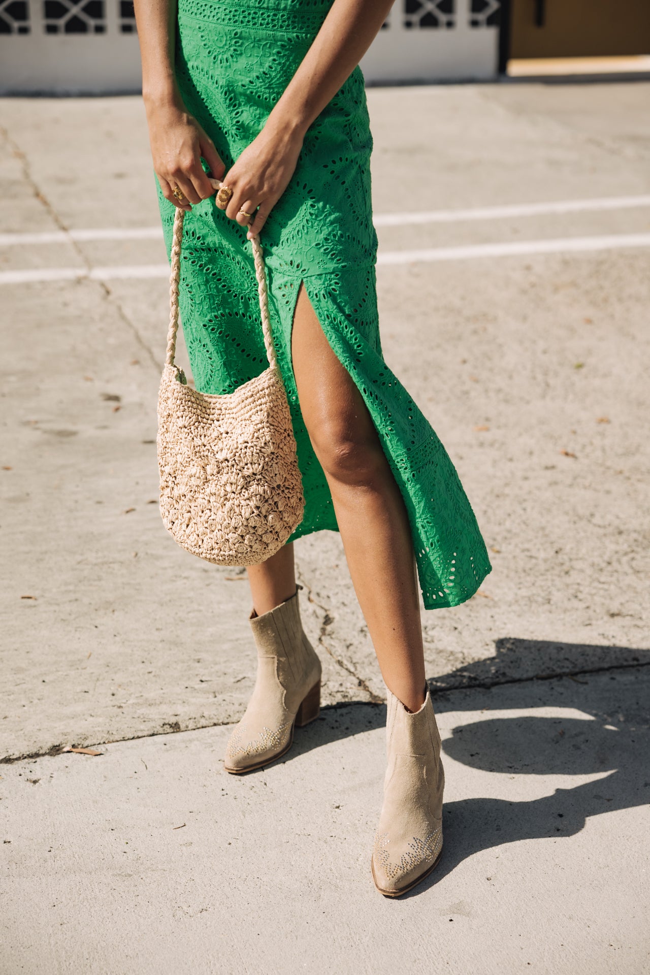 

Vestido con abertura lateral Mujer Revania Lace deep mint | Freeman T. Porter