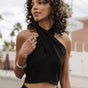 

Gekreuzter nackter Rücken Frau Olivia Plain Tropical black | Freeman T. Porter