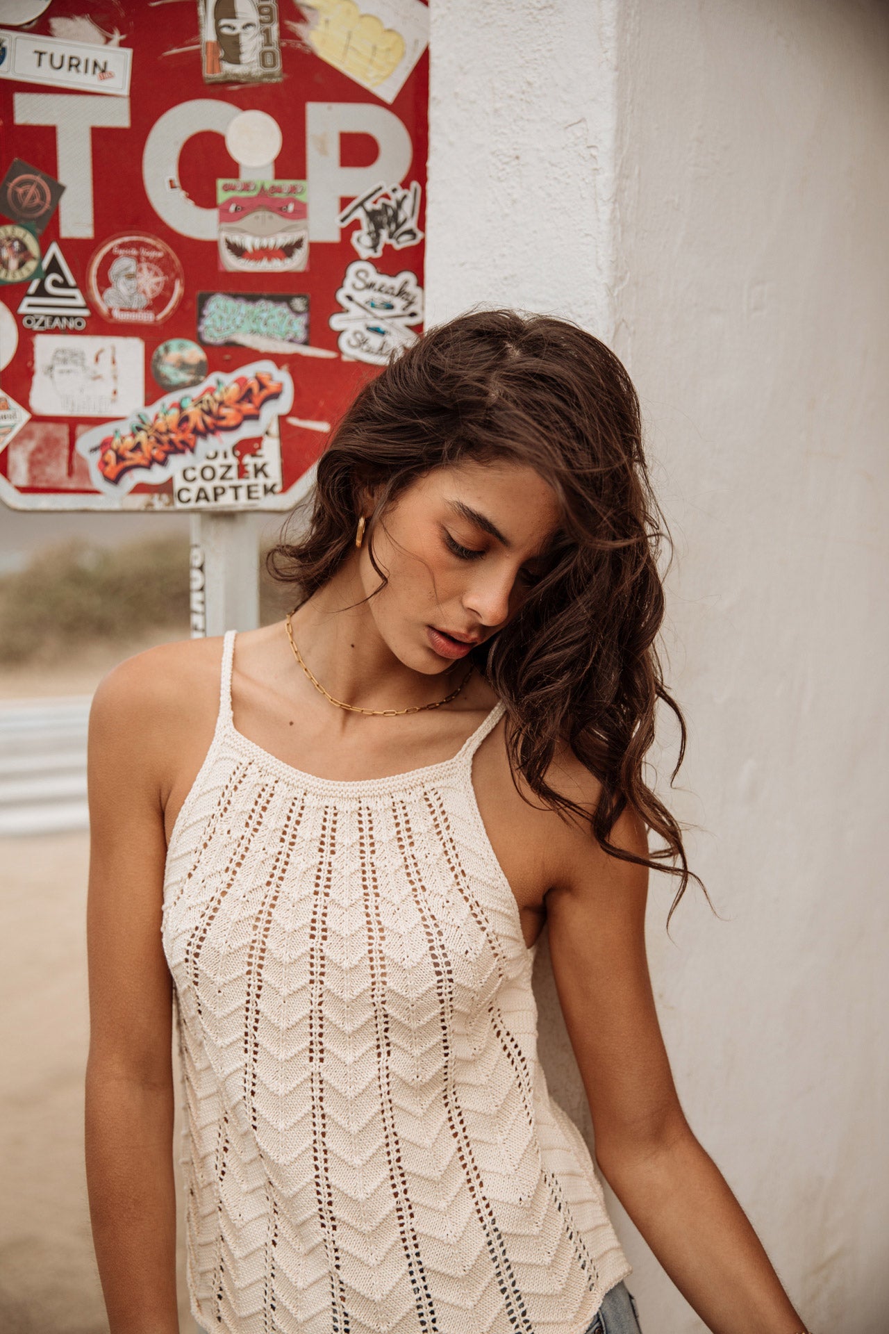 

Top en crochet Femme Tinsel ecru | Freeman T. Porter