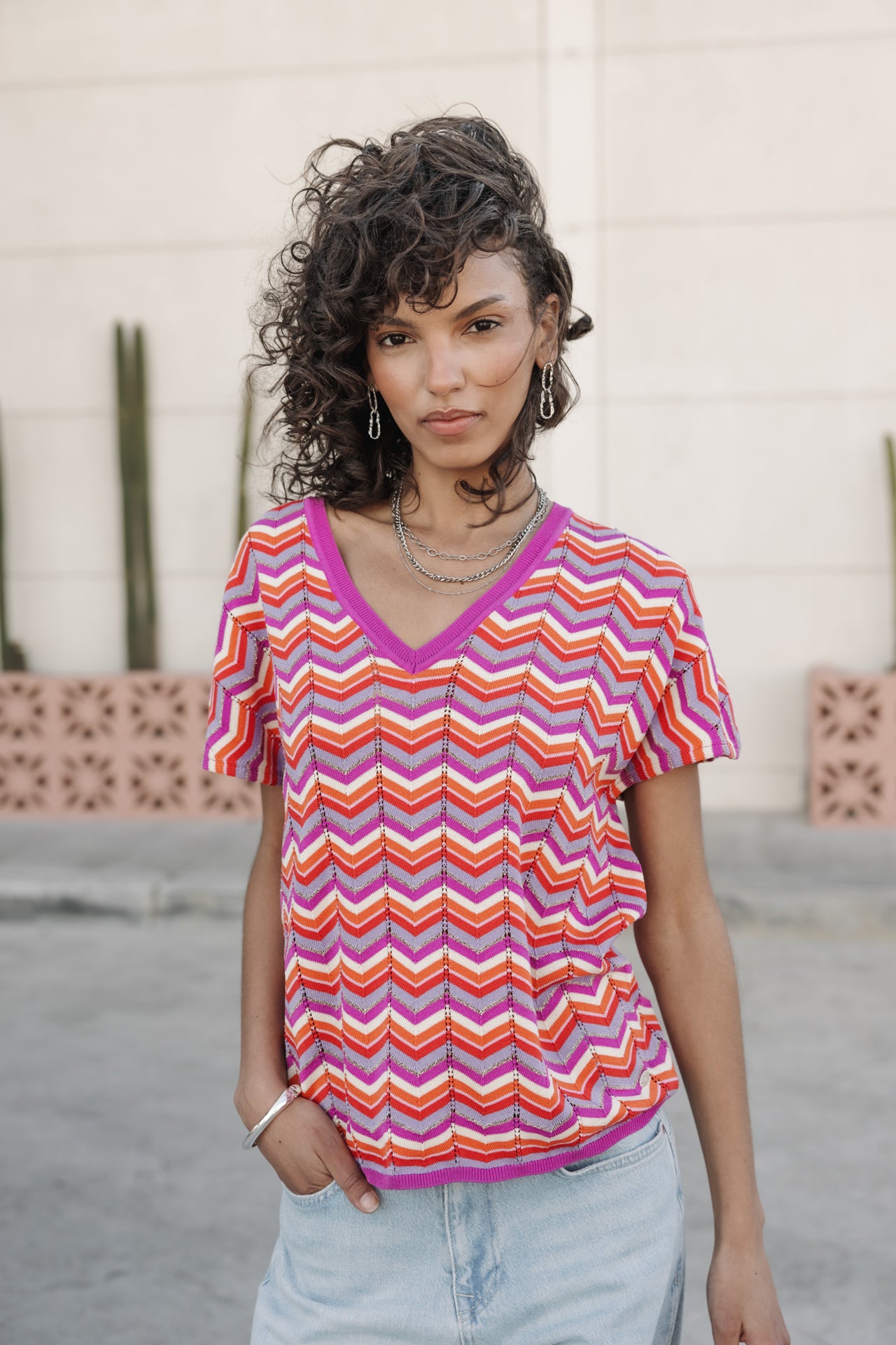 

T-shirt esprit crochet Femme Tanisse Waves original | Freeman T. Porter