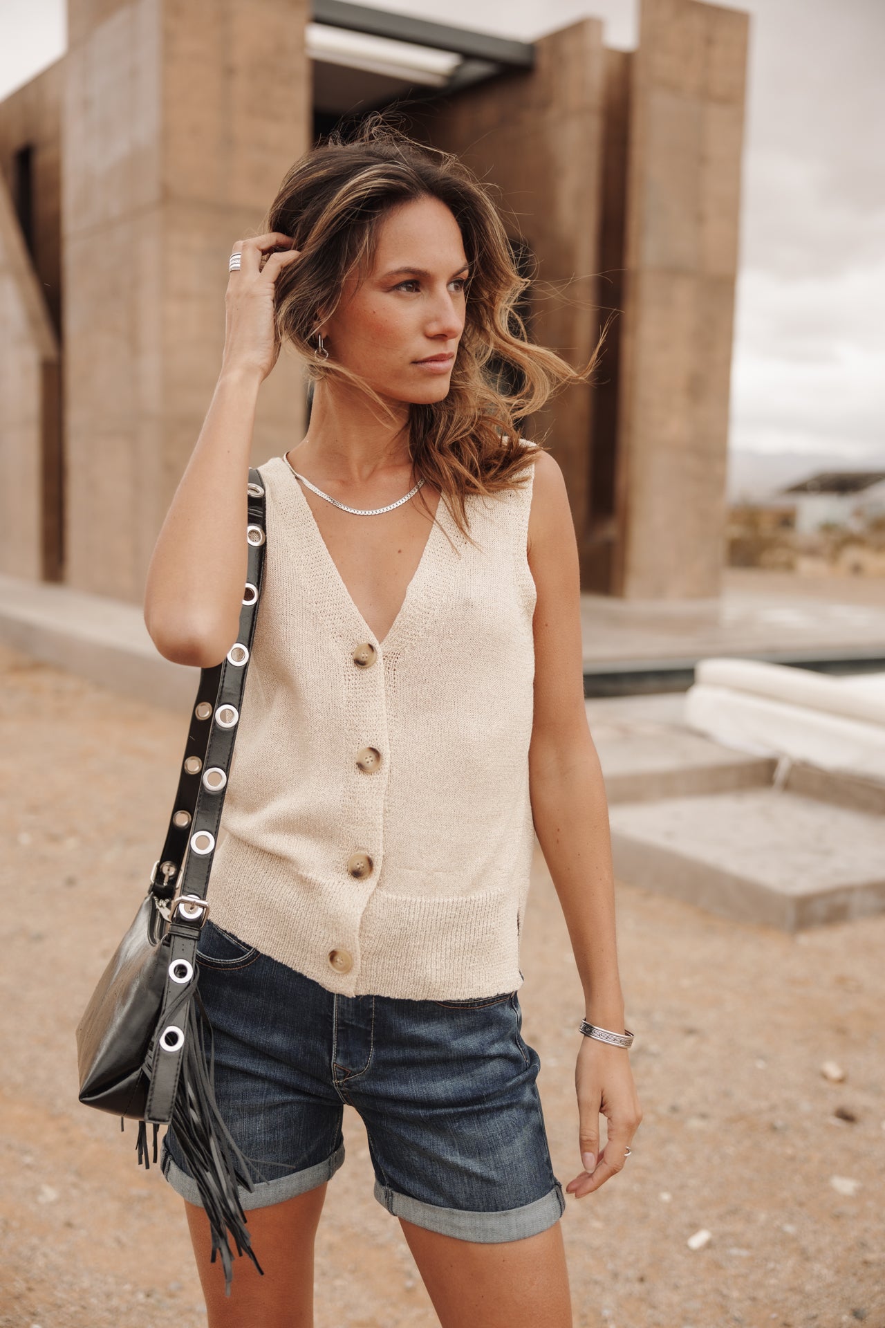 
              

Débardeur boutonné Femme Gira Glitter gold | Freeman T. Porter
            
