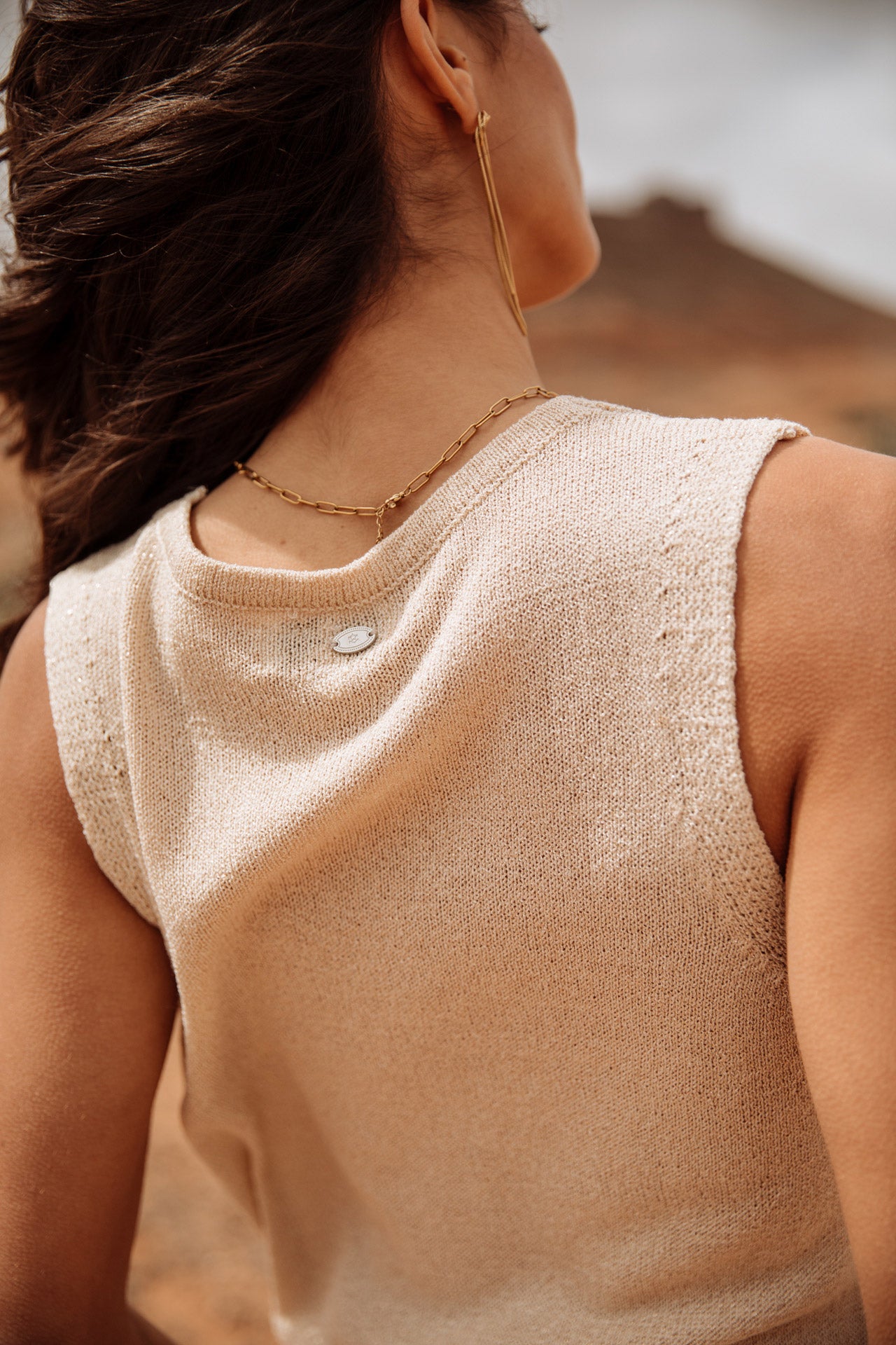 

Débardeur boutonné Femme Gira Glitter gold | Freeman T. Porter