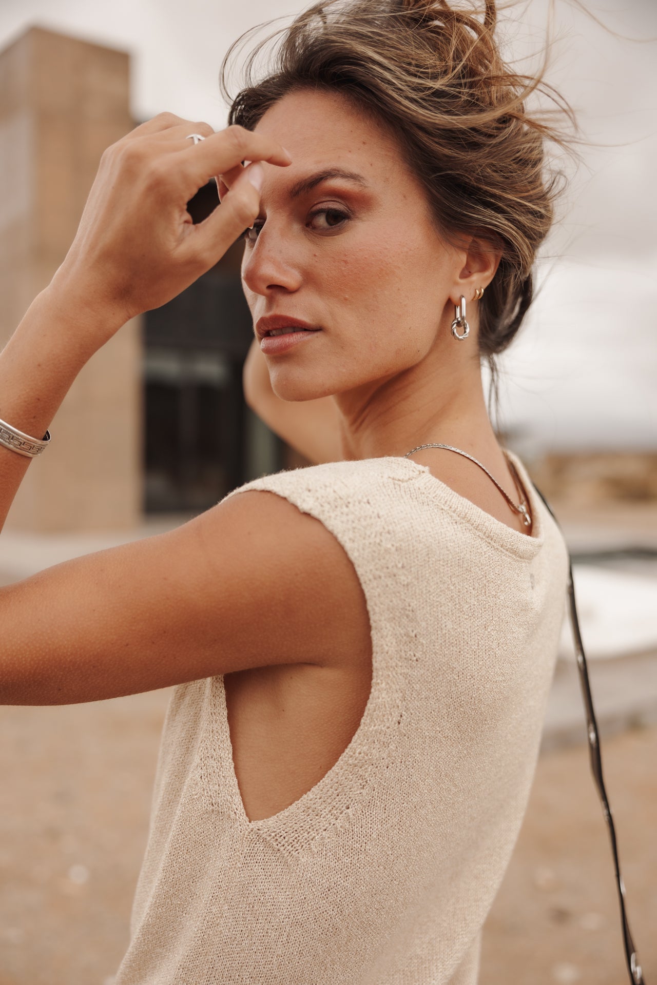 

Débardeur boutonné Femme Gira Glitter gold | Freeman T. Porter