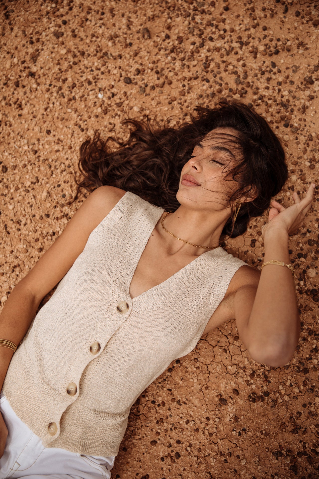 

Débardeur boutonné Femme Gira Glitter gold | Freeman T. Porter