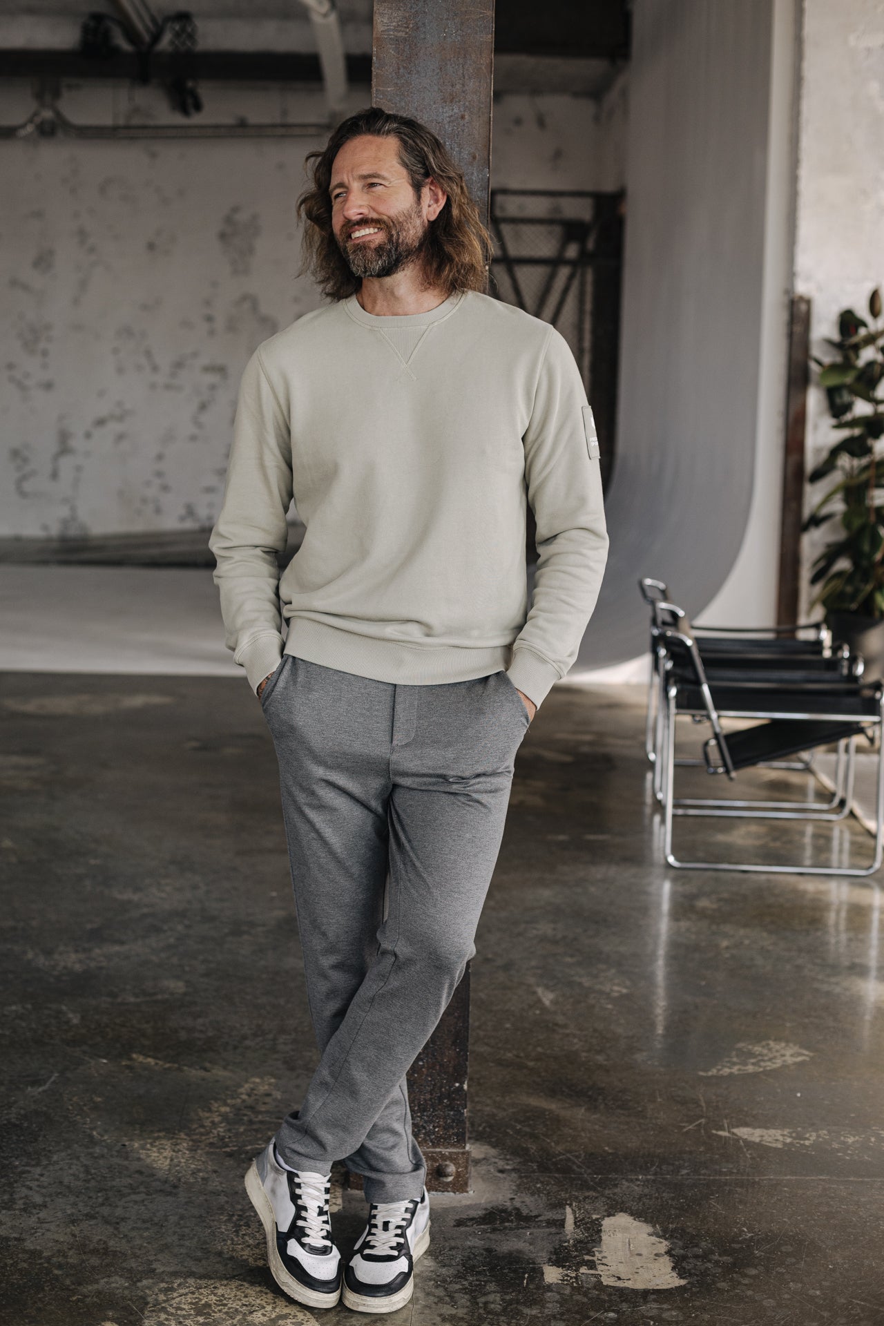 

Sweat col rond Homme Baton Snug mastic | Freeman T. Porter