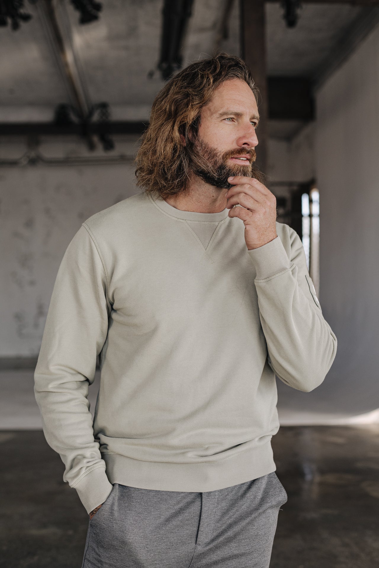 

Sweat col rond Homme Baton Snug mastic | Freeman T. Porter