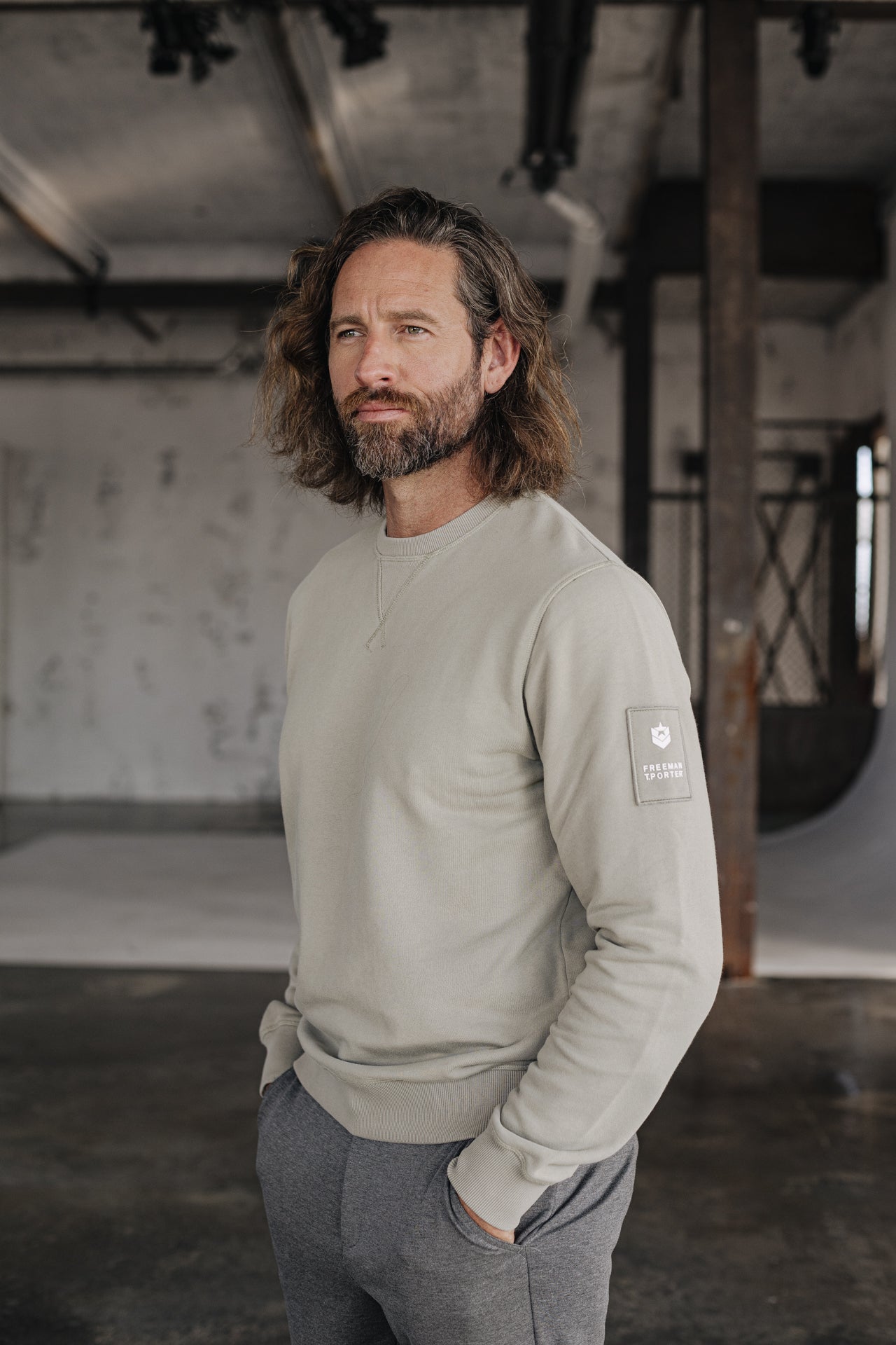

Sweat col rond Homme Baton Snug mastic | Freeman T. Porter