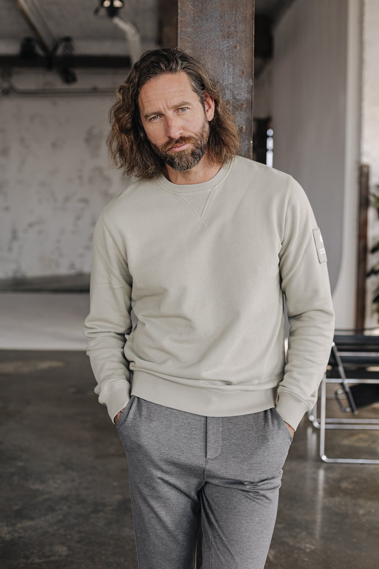 

Sweat col rond Homme Baton Snug mastic | Freeman T. Porter