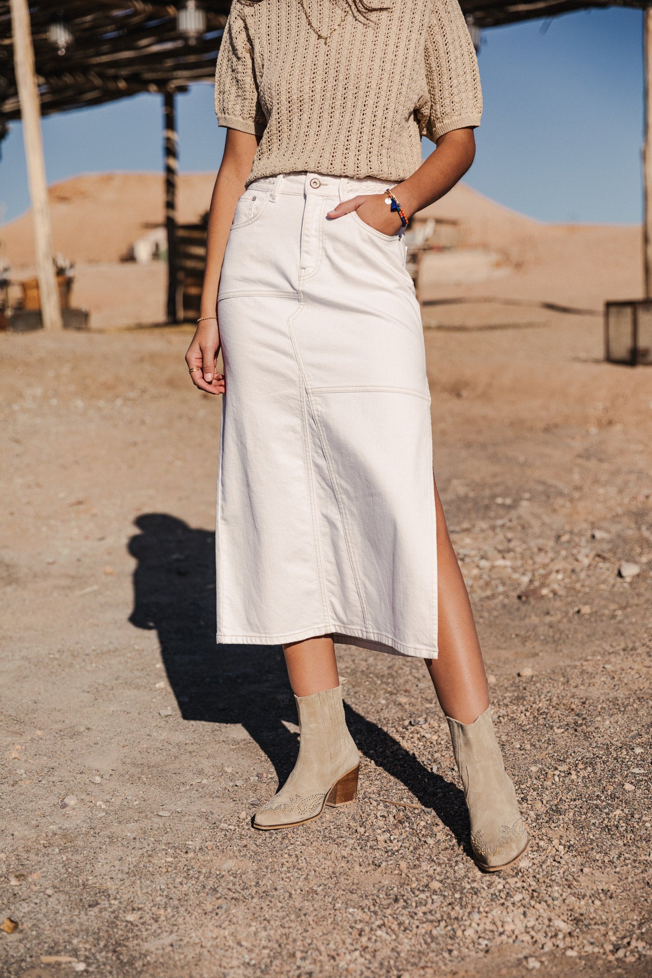 

Jupe longue Femme Carla Andalousia off white | Freeman T. Porter