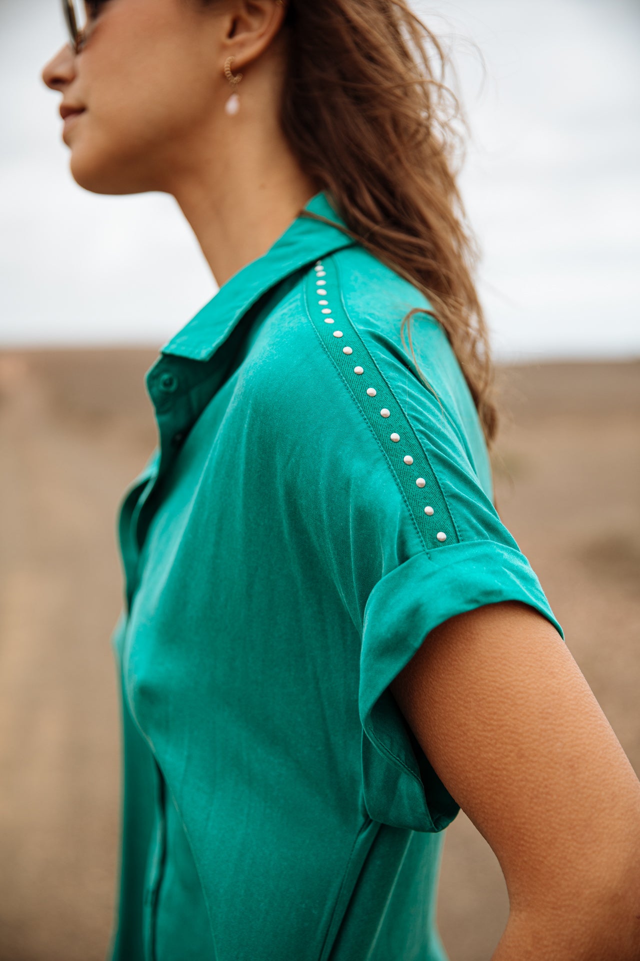 

Robe chemise fluide Femme Raffia Plain tropical green | Freeman T. Porter