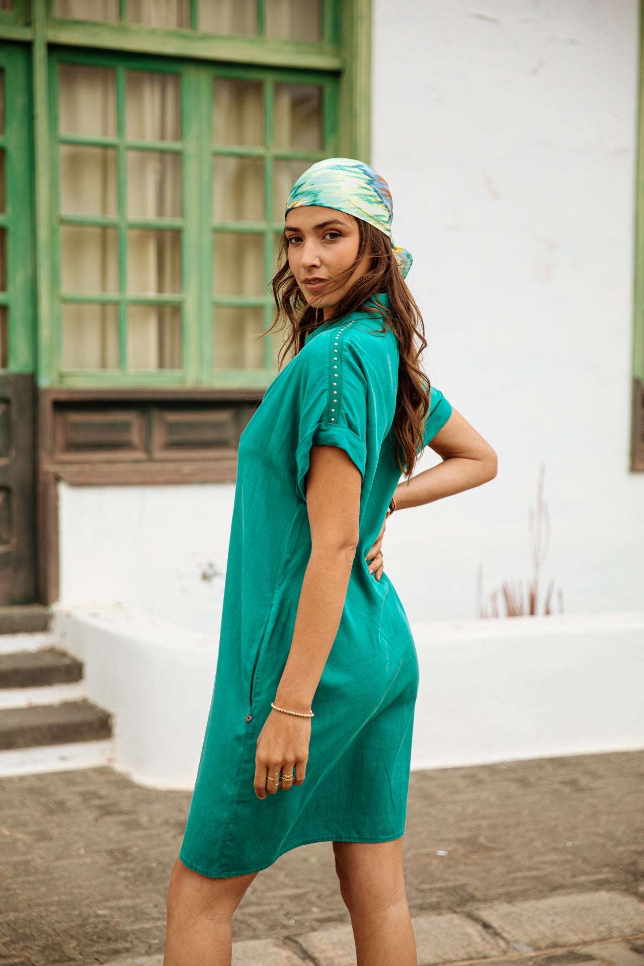 

Robe chemise fluide Femme Raffia Plain tropical green | Freeman T. Porter