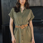 

Robe chemise Femme Raffia Plain deep lichen green | Freeman T. Porter