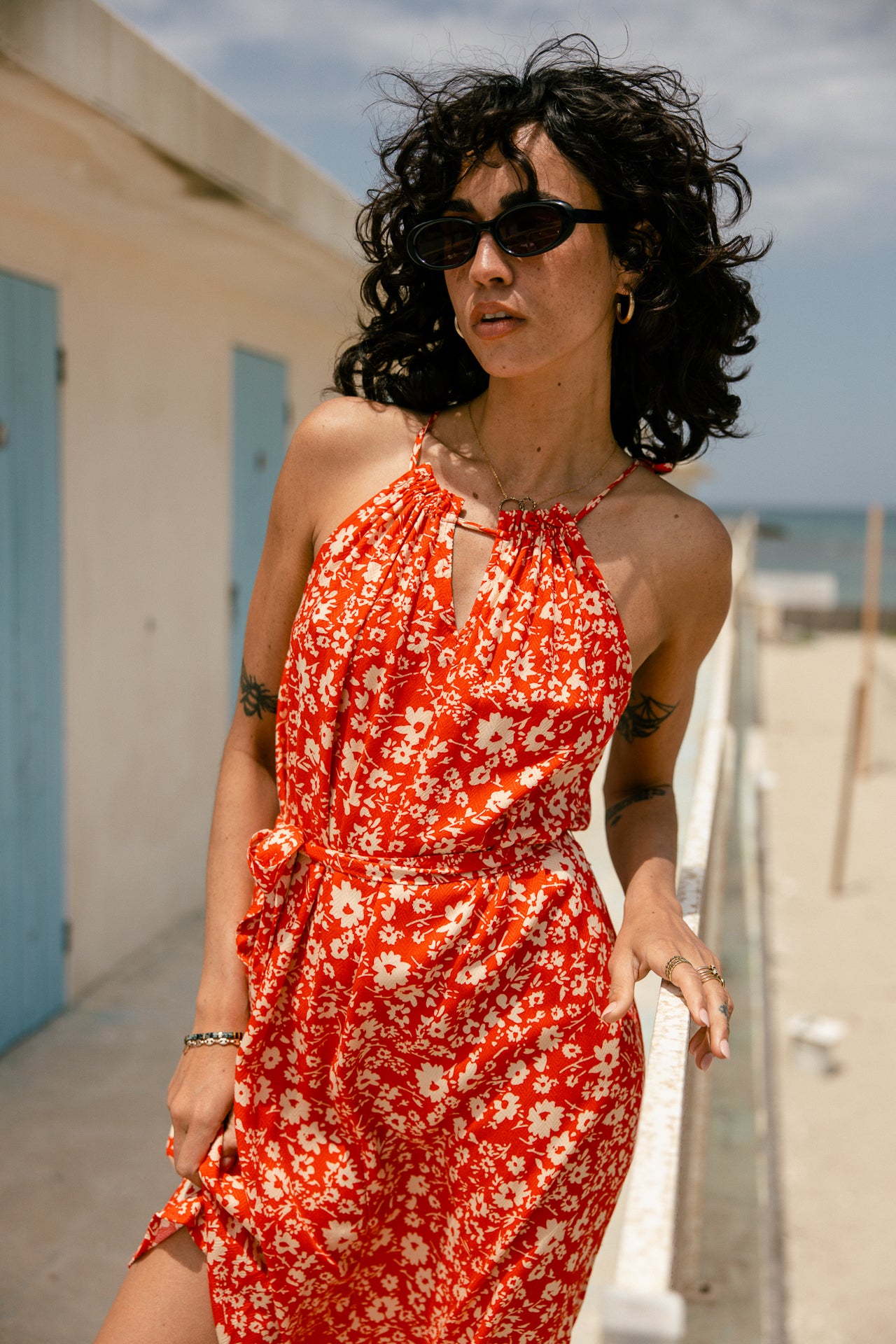 

Strapless dress Woman Raffine Daisy fiesta red | Freeman T. Porter