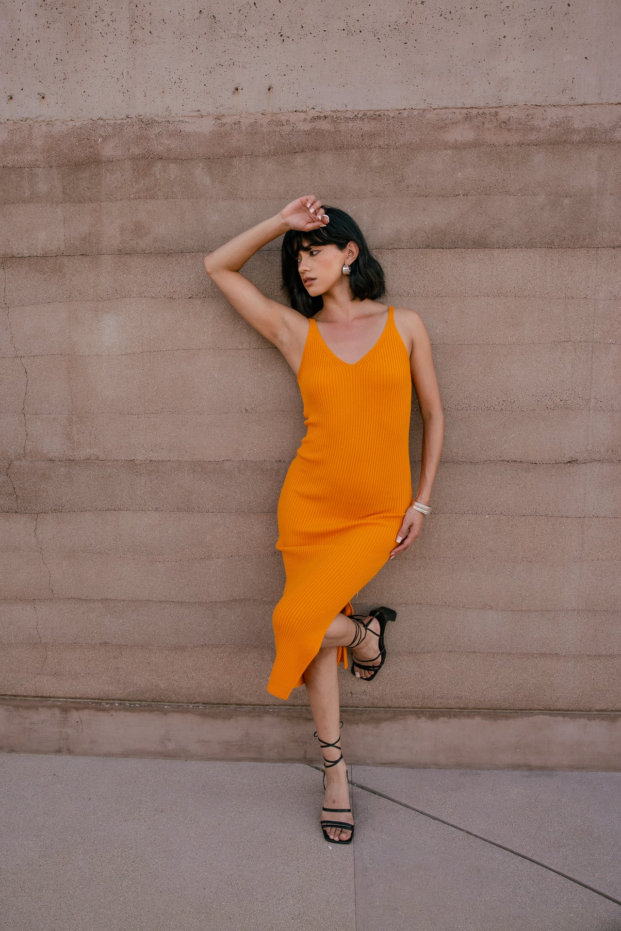 Ribea Rib knit dress, flame orange | Freeman T. Porter Ribea Rib knit dress, flame orange | Freeman T. Porter