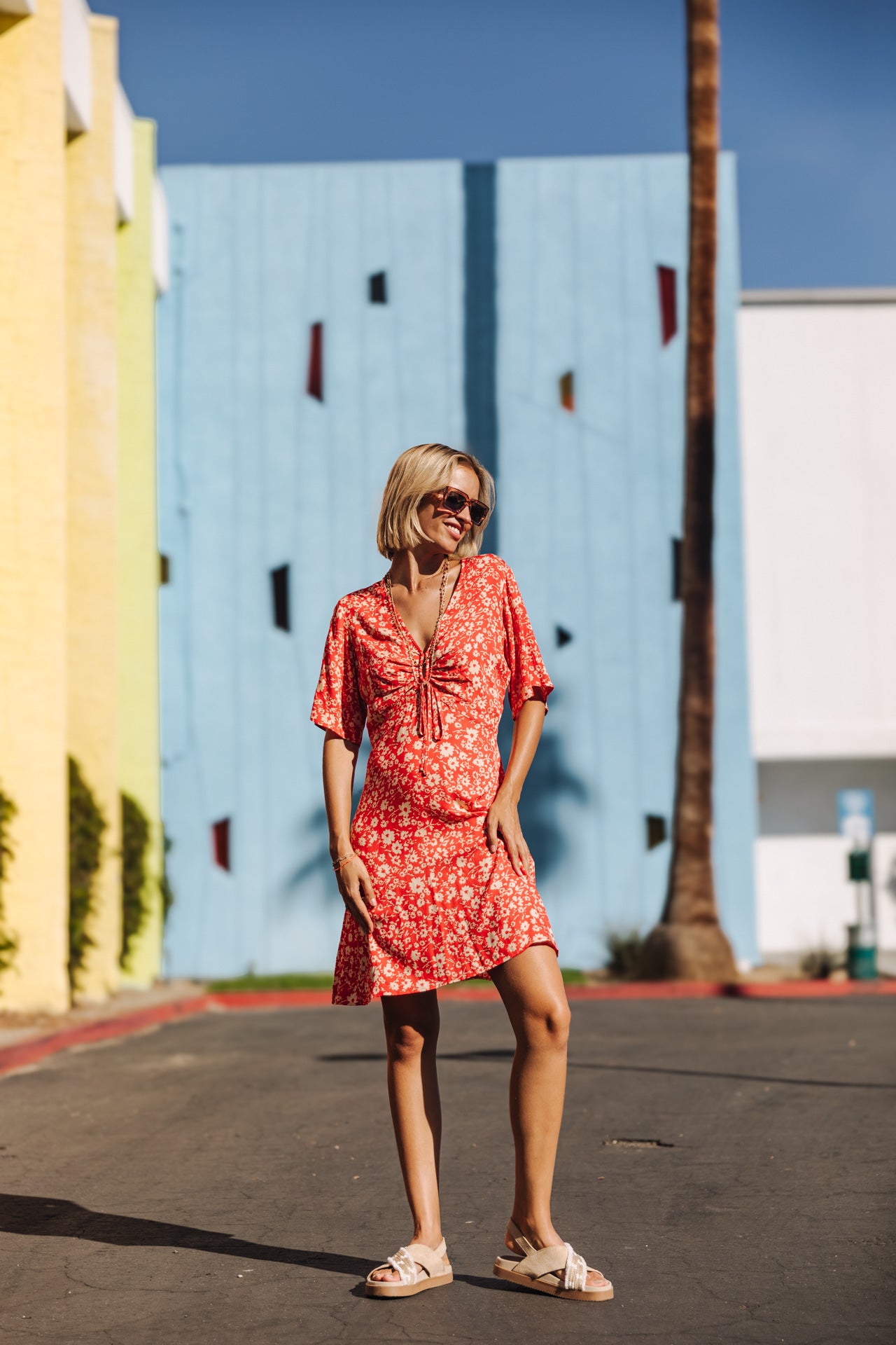 

Robe à fronces Femme Robene Daisy fiesta red | Freeman T. Porter