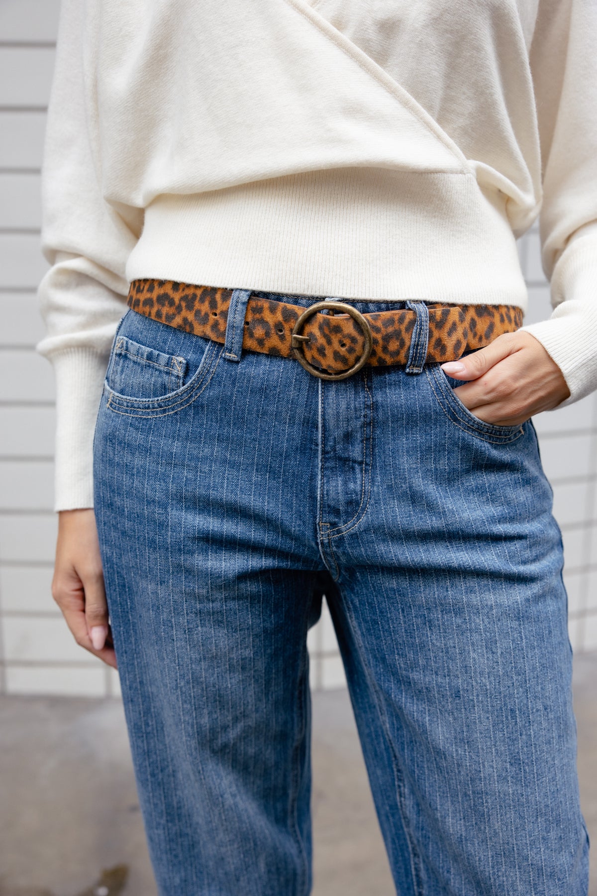 

Cinturón de piel Mujer Angelisa Leo camel | Freeman T. Porter
