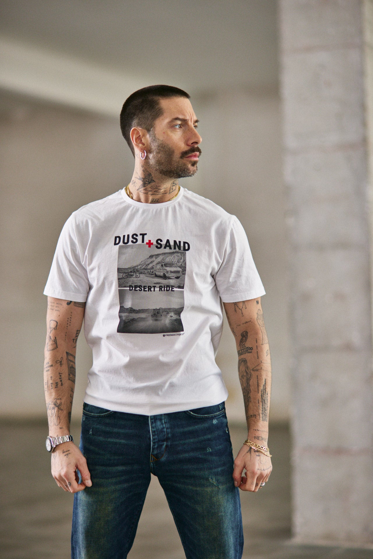 

T-Shirt col rond Hombres Ivander Desert Ride bright white | Freeman T. Porter