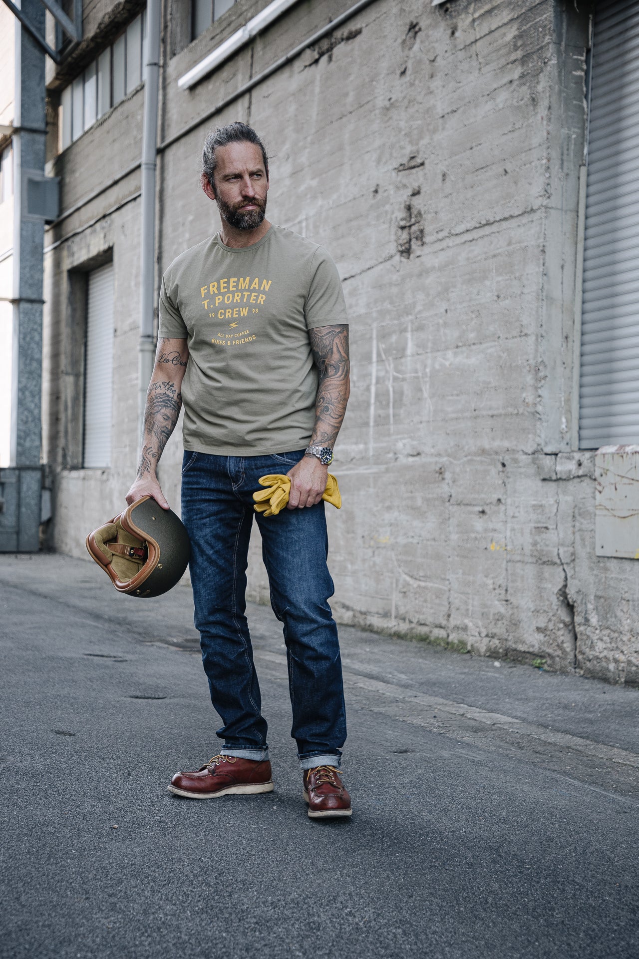 

Camiseta Hombres Ivander Crew deep lichen green | Freeman T. Porter