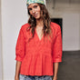 

Top manches 3/4 Mujer Telinda Plain Color fiesta red | Freeman T. Porter
